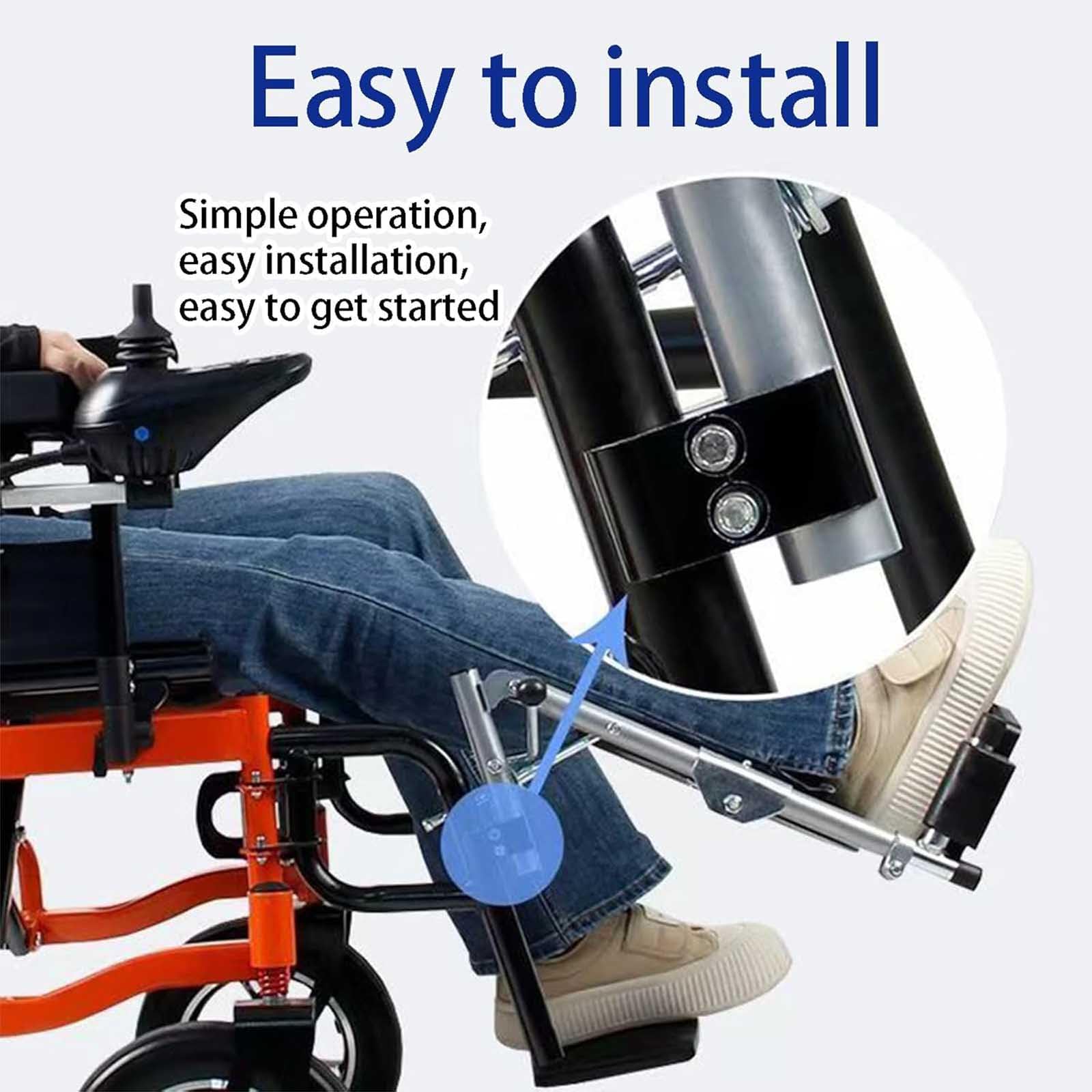 Reposapiés universal para silla de ruedas con ángulo ajustable y cojines para apoyo ortopédico y recuperación de lesiones
