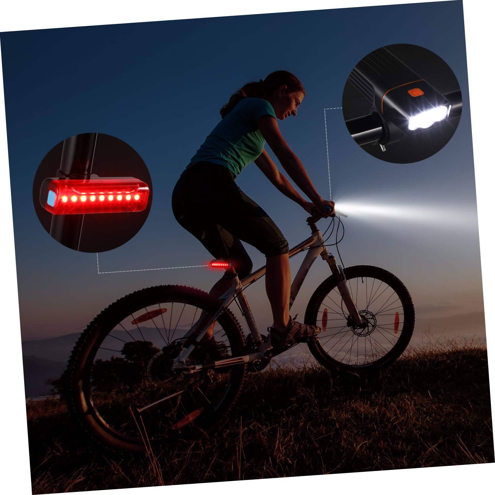TOYANDONA 1 Juego Faro de Bicicleta Luces de Bicicleta Noche Faros Delanteros de Bicicleta luz de la Bici Bike Luces para Bicicleta luz Delantera de Bicicleta Faro para Ciclo AbS Negro