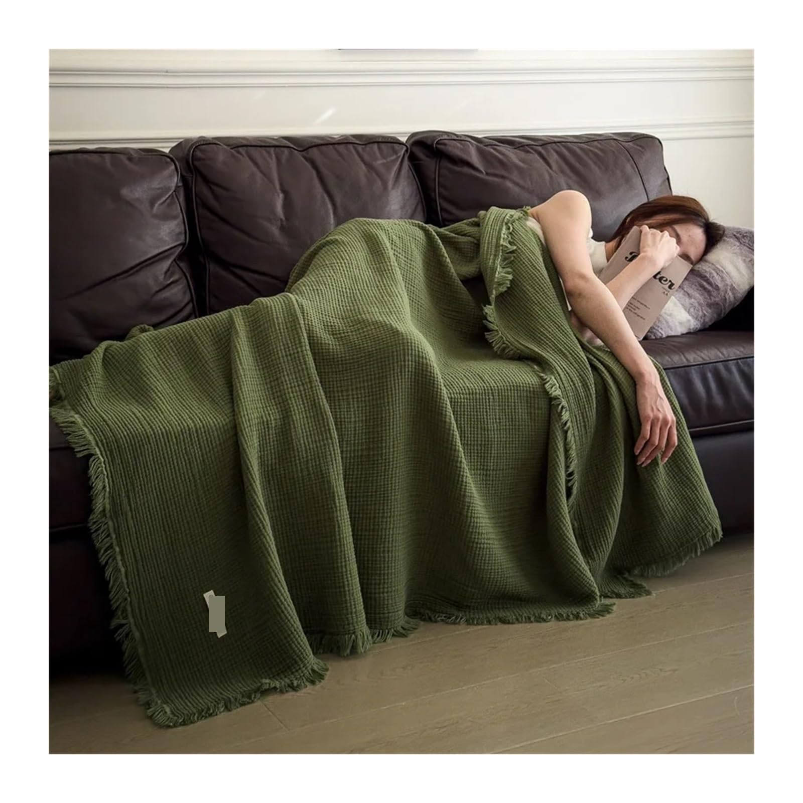 FIgpmwld Cotton Muslin 6-Layer Gauze Throw Blanket Multicolor Multiple Sizes(Color6,80x130cm)