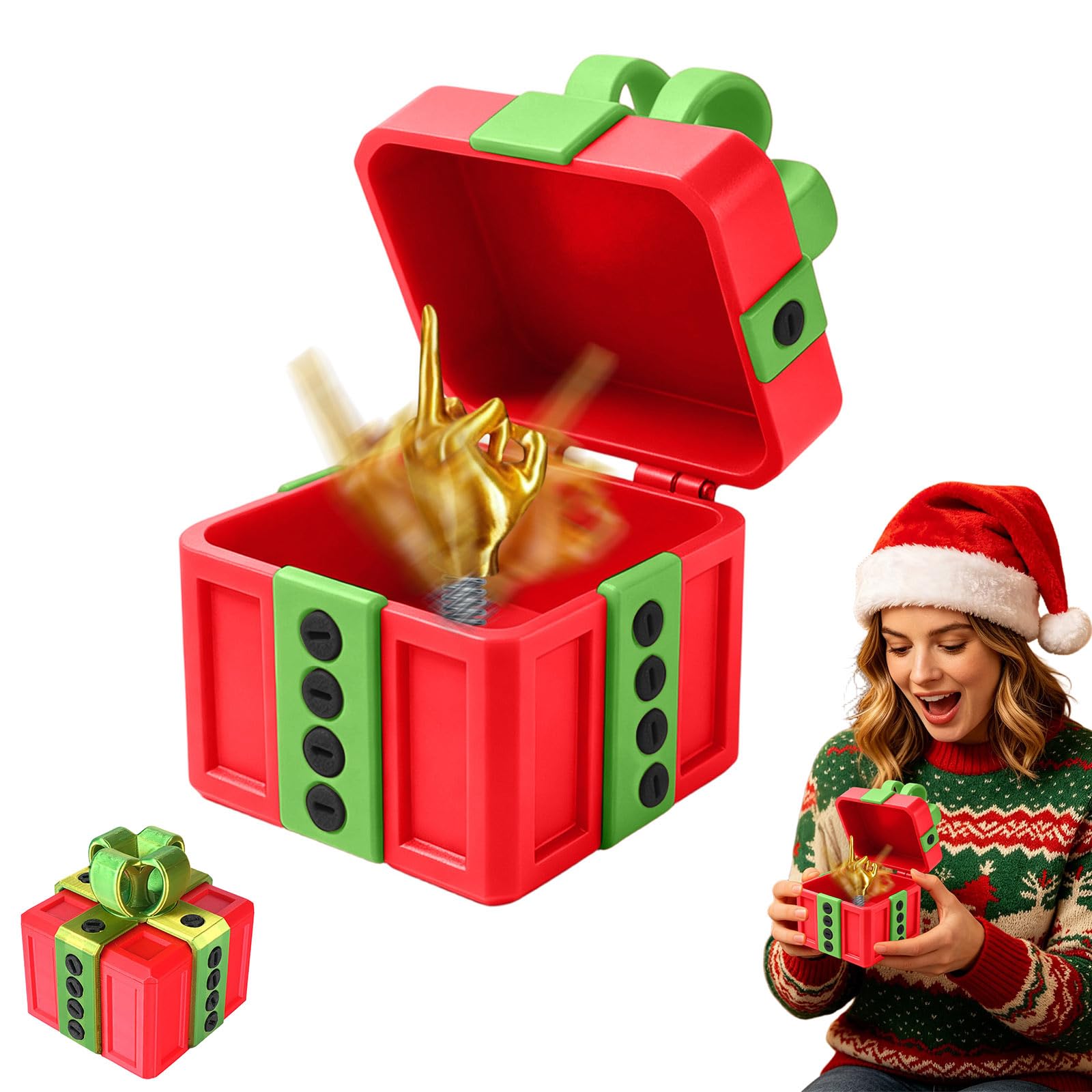 Annoying Gift Box with Surprise Finger 3D Prank Box with Funny Finger，A
