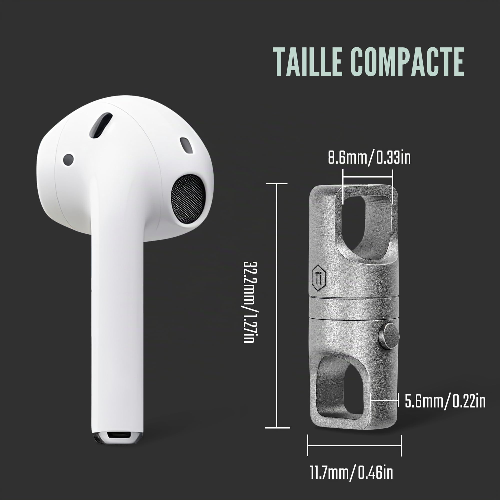 KeyUnity KA45 Connecteur de Porte-clés pivotant à Double extrémité, Porte-clés magnétique titane, Organisateur de clés Rotatif en Titane pour Mousqueton, libération rapide EDC pour clés