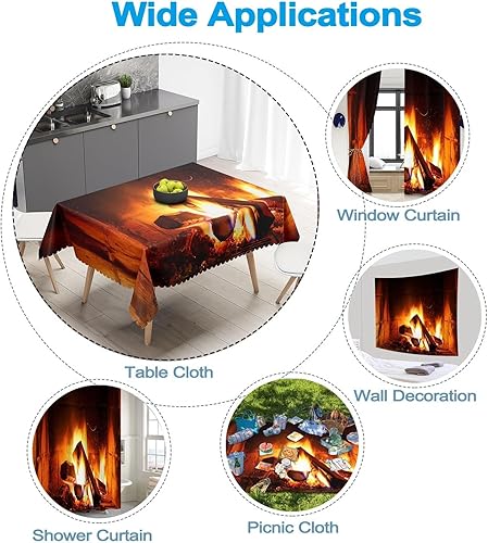 Miniatura 6 de Telón de fondo de leña ardiente de 5 x 3 pies, chimenea ardiente, fuego ardiente, bosques en llamas, fondo cálido, fotografía, invierno, camping,