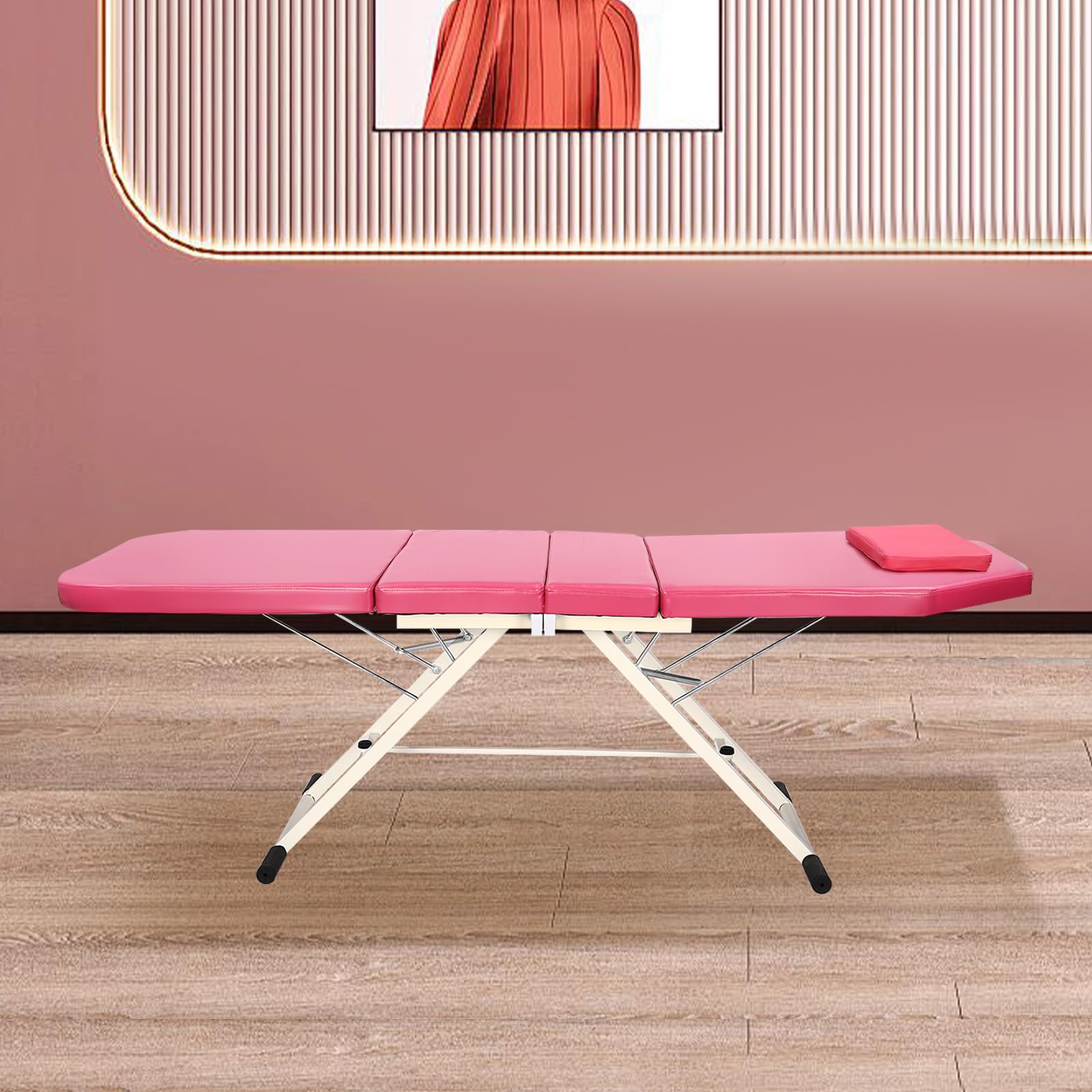 Mesa de masaje plegable, camilla de masaje móvil, altura regulable, cama cosmética plegable triple, sillón de masaje, sillón reclinable para salón de belleza