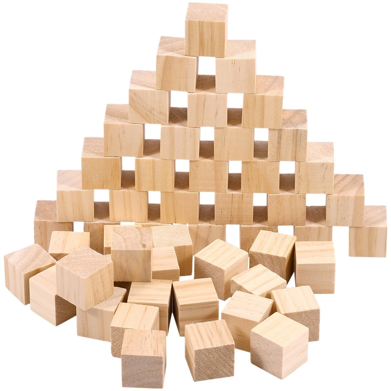 LSNNMU 100 Pcs 25mm Wooden Square Blocks Unfinished Blank Natural Wood Carving Block Whittling Art Supplies for Beginner DIY Crafts for Crafts