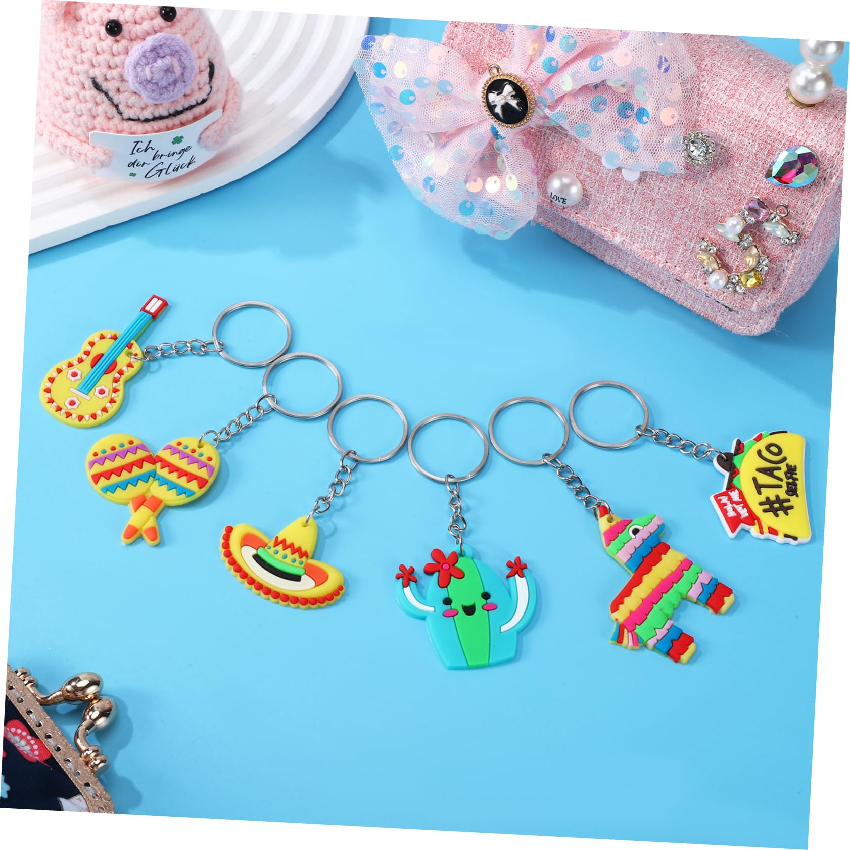 minkissy Catta Catta Catto Divertente Compleanno Keychain Fiesta Sospeso Decorazioni Ciondolo Appeso A Chiave Portachiavi Keyrings Arredamento Chiave Keeychain Pvc