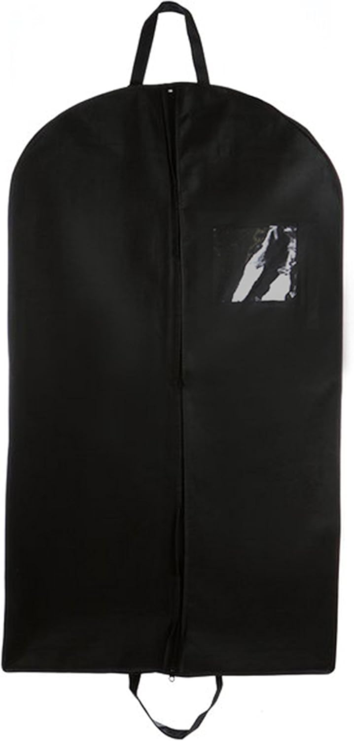 review Black Suit and Dress Travel Garment Bag, Durable Breathable Material 24 inch x 42 inch with Clear ID Window Pocket