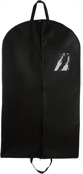 review Black Suit and Dress Travel Garment Bag, Durable Breathable Material 24 inch x 42 inch with Clear ID Window Pocket