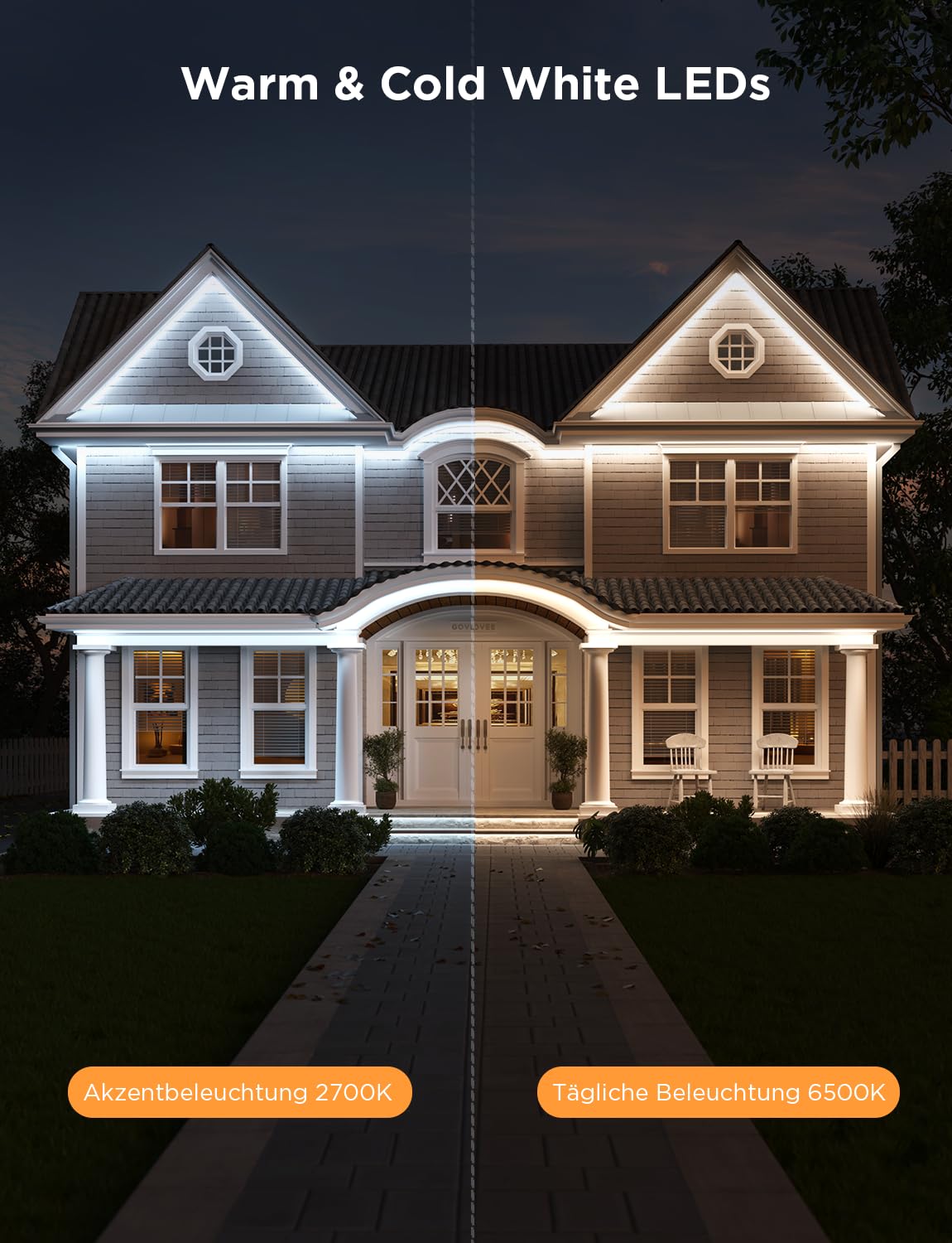 Govee 10m LED-Lichtleisten Außenbereich IP65 Wasserdicht RGBIC Intelligente Außenleuchten Alexa Google Assistant