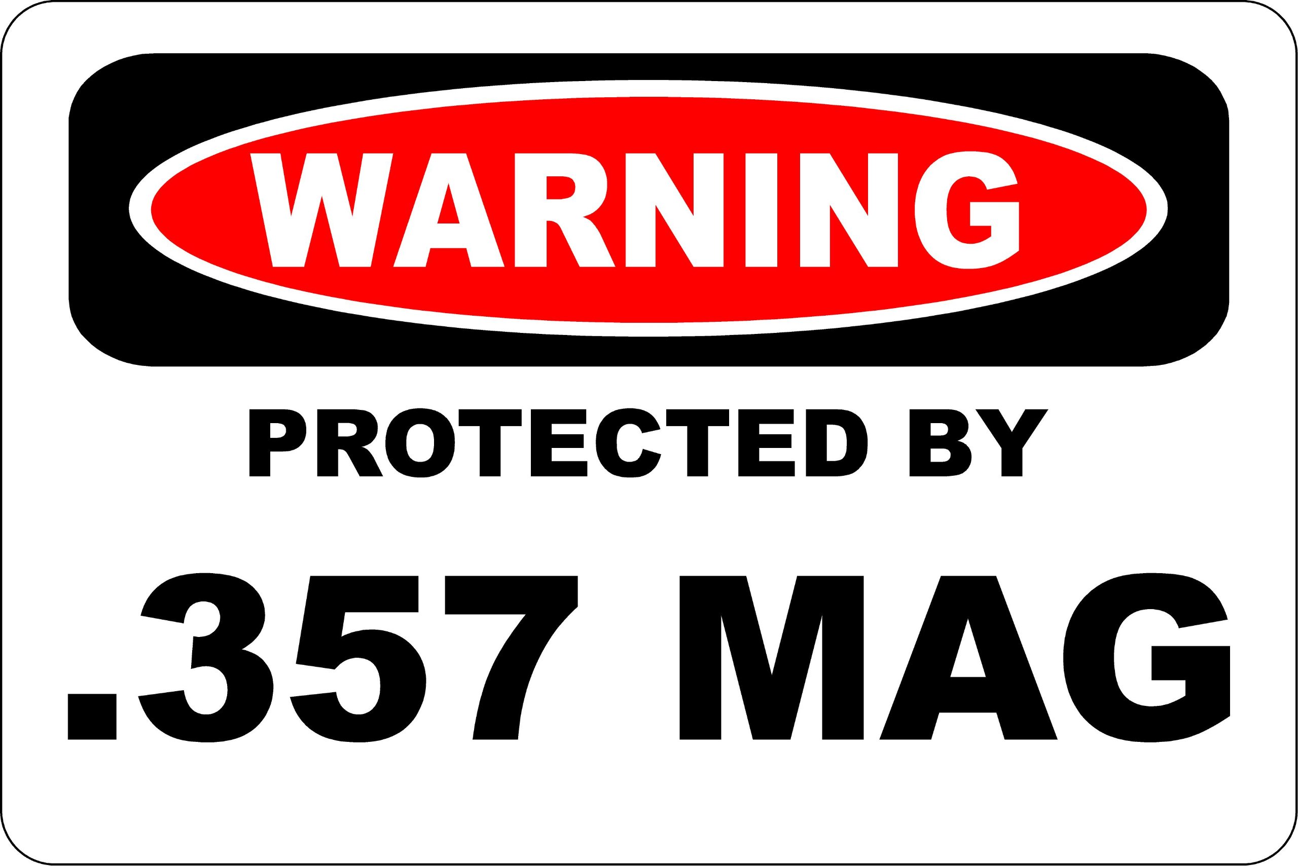 StickerPirate Warning Protected by 357 MAG 8" x 12" Metal Novelty Sign Aluminum S166