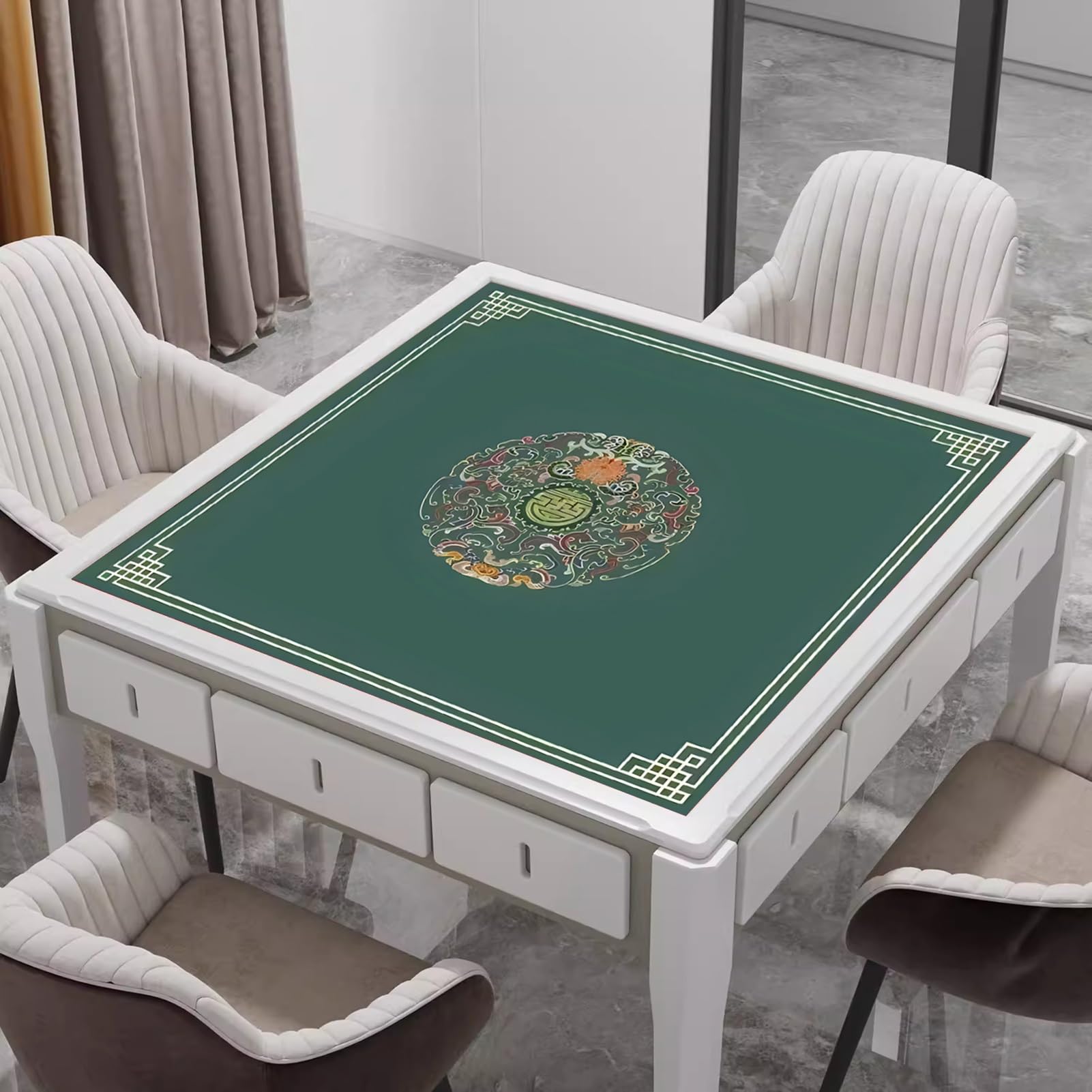 Tovaglia da tavolo per mahjong, Tappetino da Mahjong spesso con borsa portaoggetti, tappetino tavolo quadrato antiscivolo e antirumore