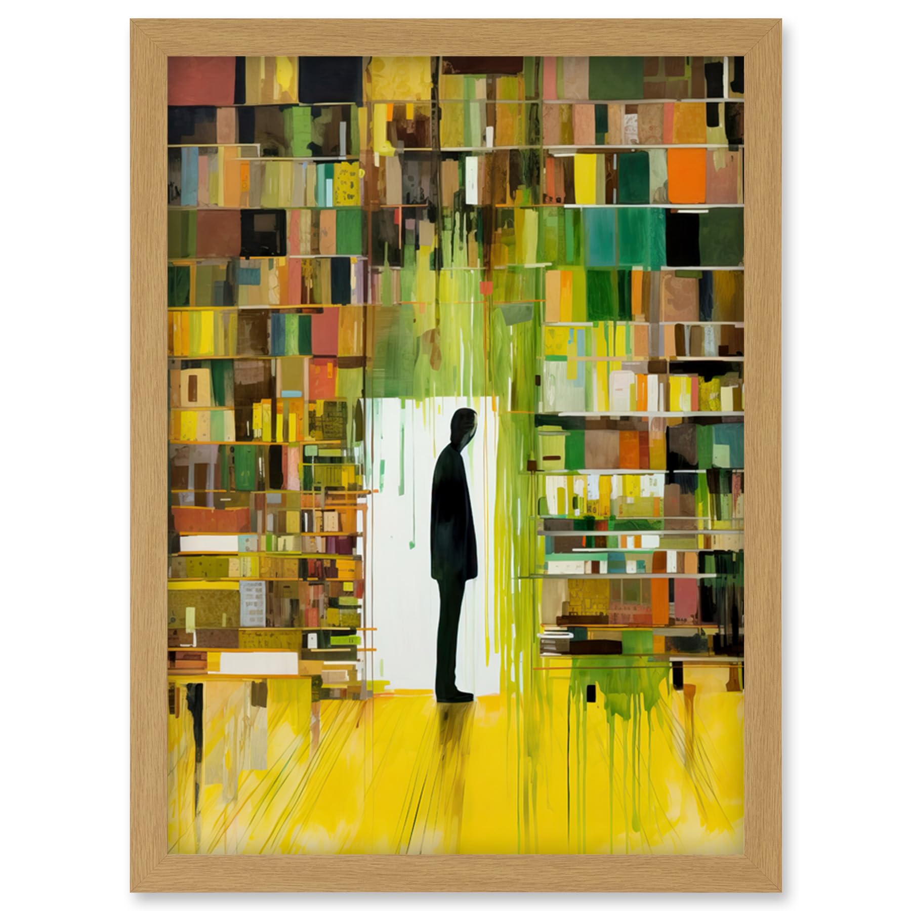 Artery8 The Silence a Person Finds in a Quiet Library Artwork Framed Wall Art Print A4