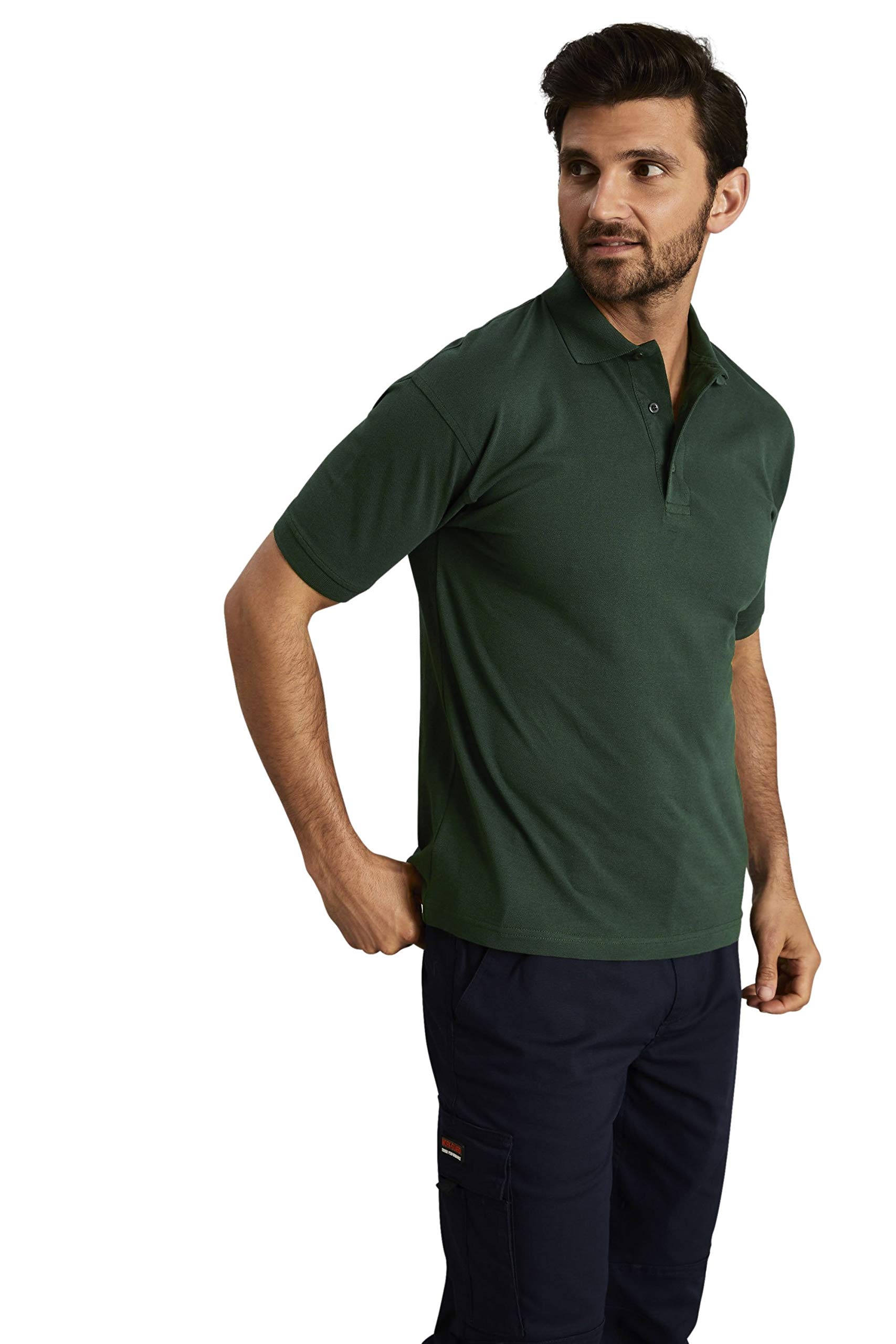 Uneek Clothing Bottle Green Simon Jersey Uneek 100% Cotton Polo Shirt 4XL