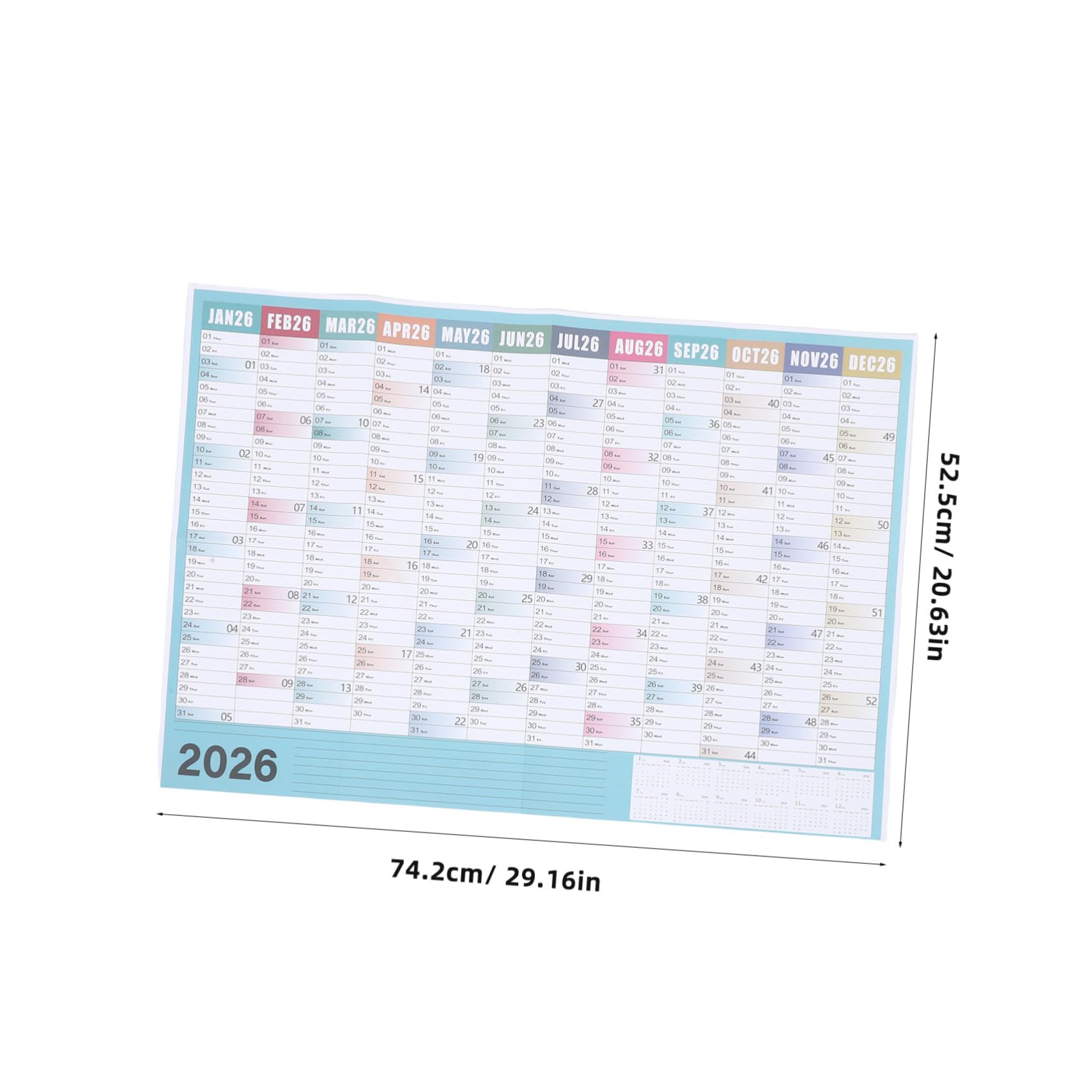 Kalender 2026, Tageskalender zum Abreißen, Wandkalender mit großem Datum, kompakter englischer Tischplaner für Zuhause, Büro, Studentenwohnheim, Klassenzimmer, Terminerinnerung und
