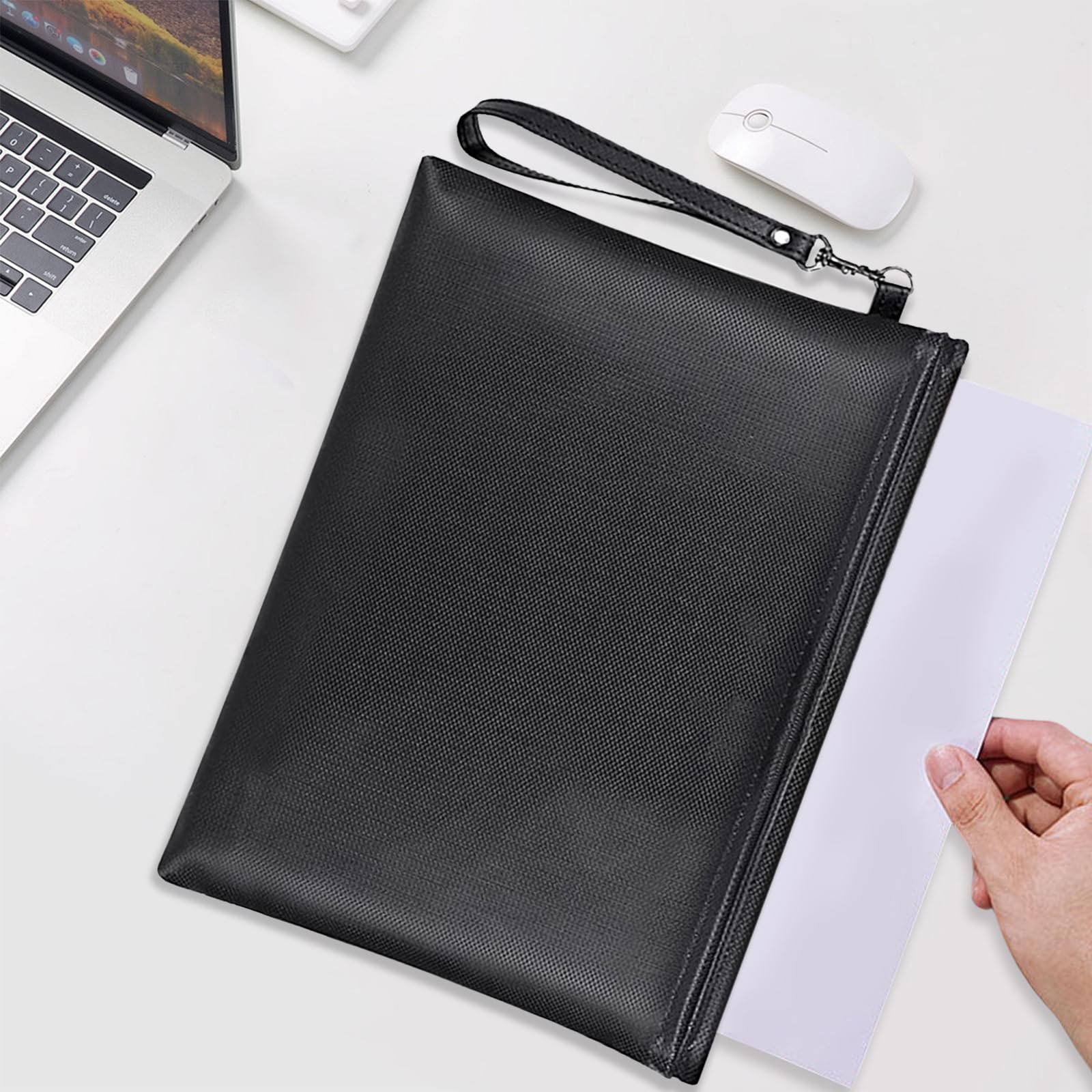 Document Bag Safe Fireproof Waterproof Fireproof Document Box Money Bag for A4 Documents - Image 4