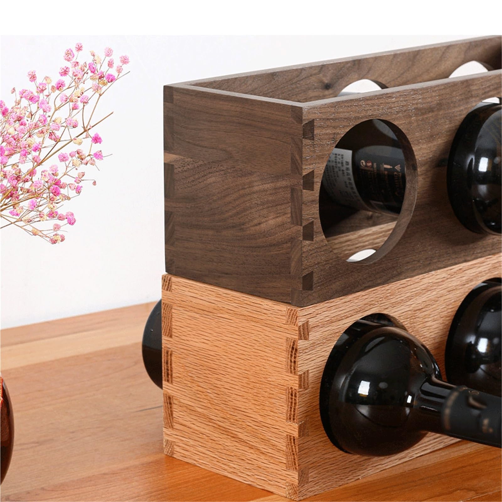Porte-Bouteille de vin Casier à vin en Bois, présentoir de Rangement for la Cuisine et la Maison