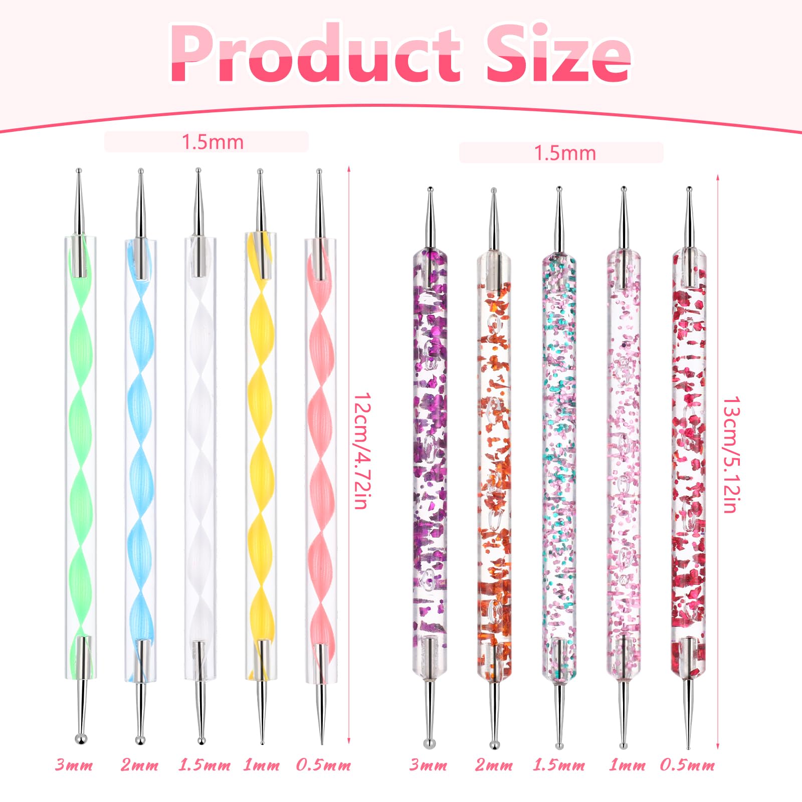 Strumenti per punteggiare le unghie, 10 strumenti per punteggiare, kit per nail art, strumenti per goffratura per pittura mandala, penna per punteggiare le unghie, strumenti per nail art