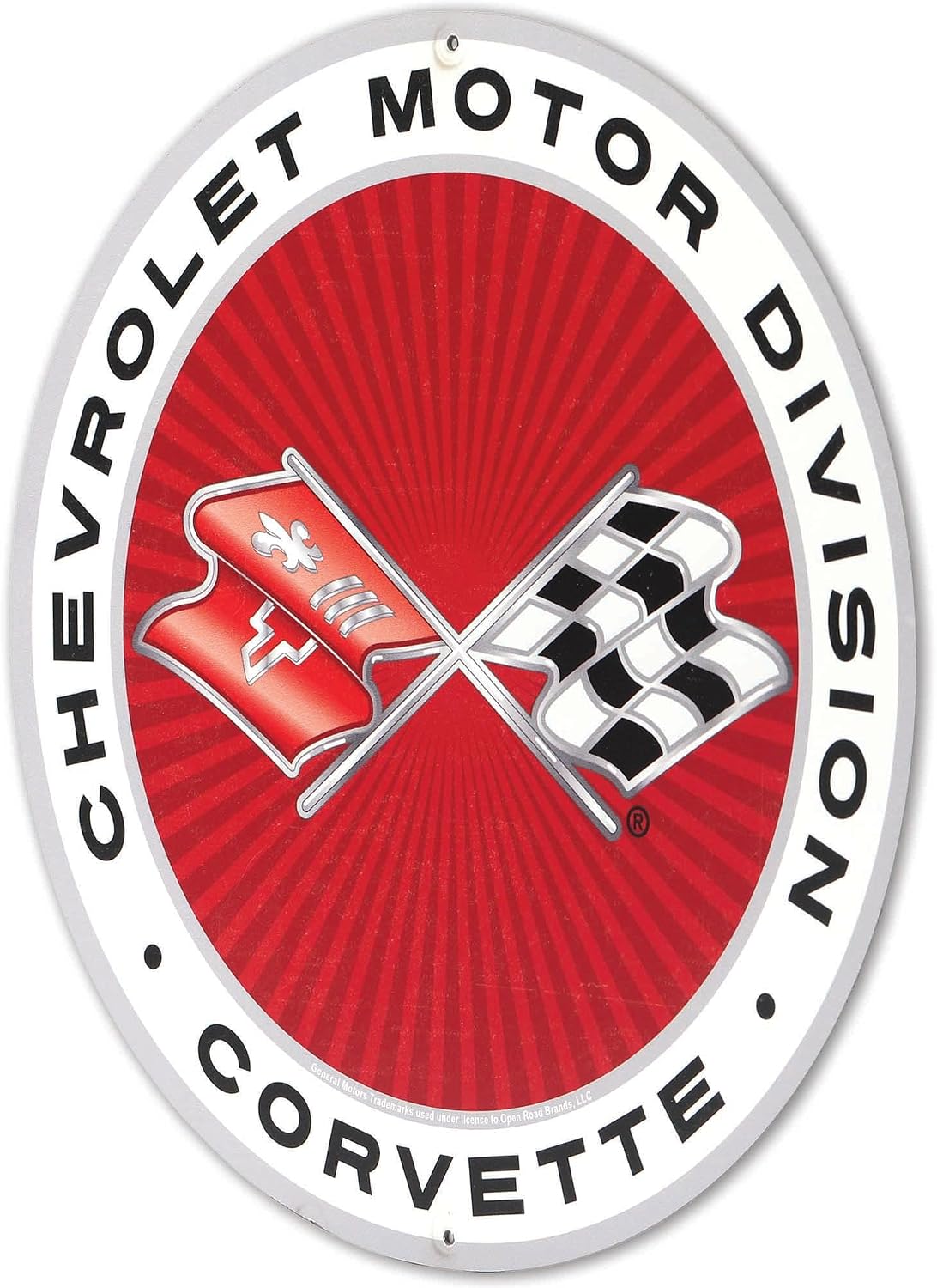Chevrolet Motor Division Corvette Logo Round Metal Sign image 2