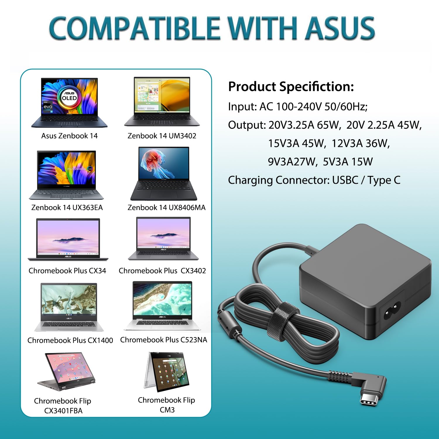 Porta Di Ricarica USB Tipo C Con Presa DC Per ASUS Chromebook CX1500 Serie - Nuovo