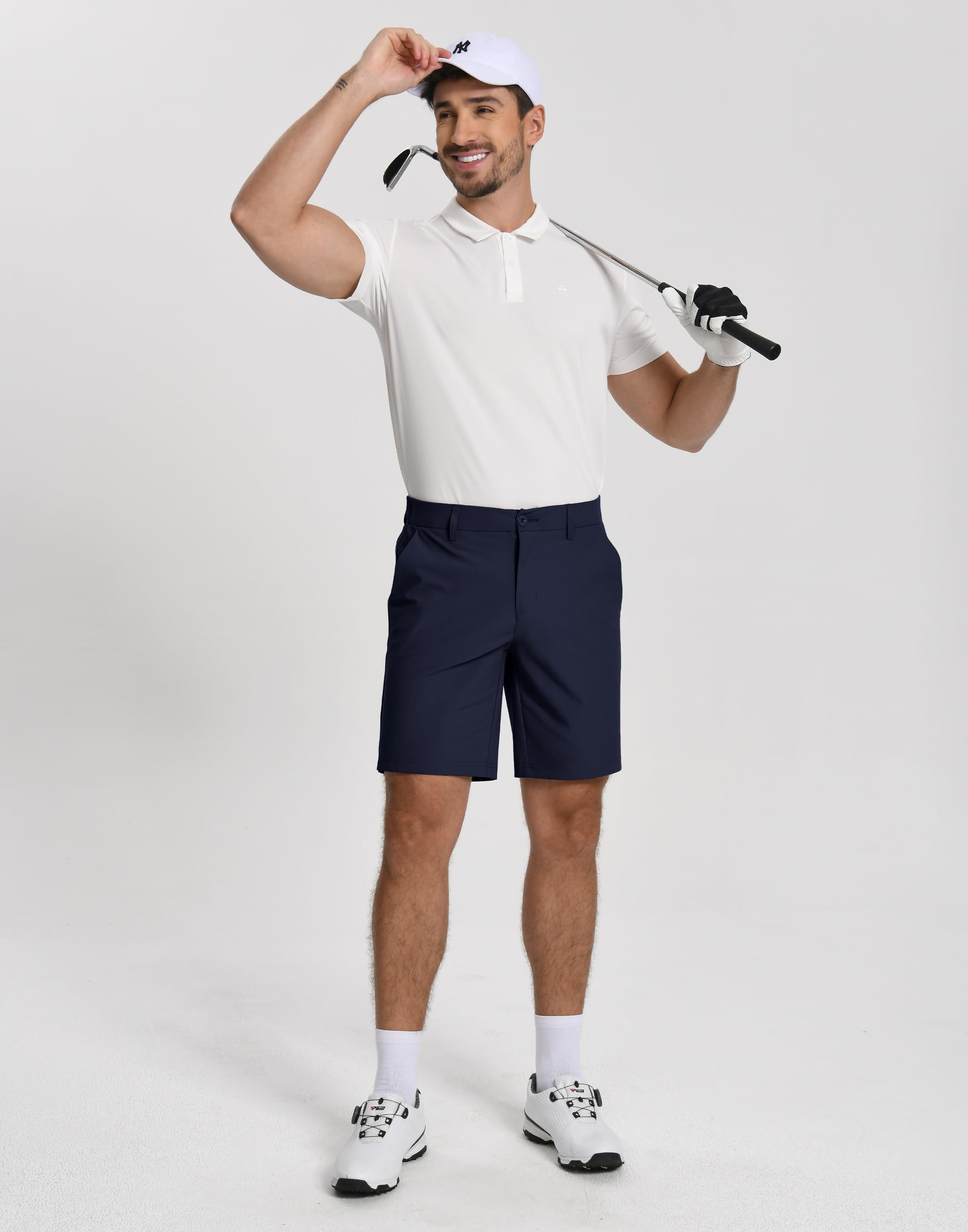 Pioneer Camp Herren Golfshorts Stretch Golf Half Pants Kurze Hose mit 3 Taschen