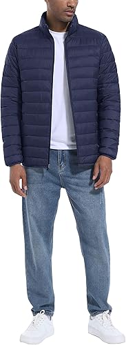 Miniatura 3 de MAGCOMSEN Chaqueta acolchada para hombre, abrigo de invierno ligero y cálido, repelente al agua, chaqueta aislante a prueba de viento