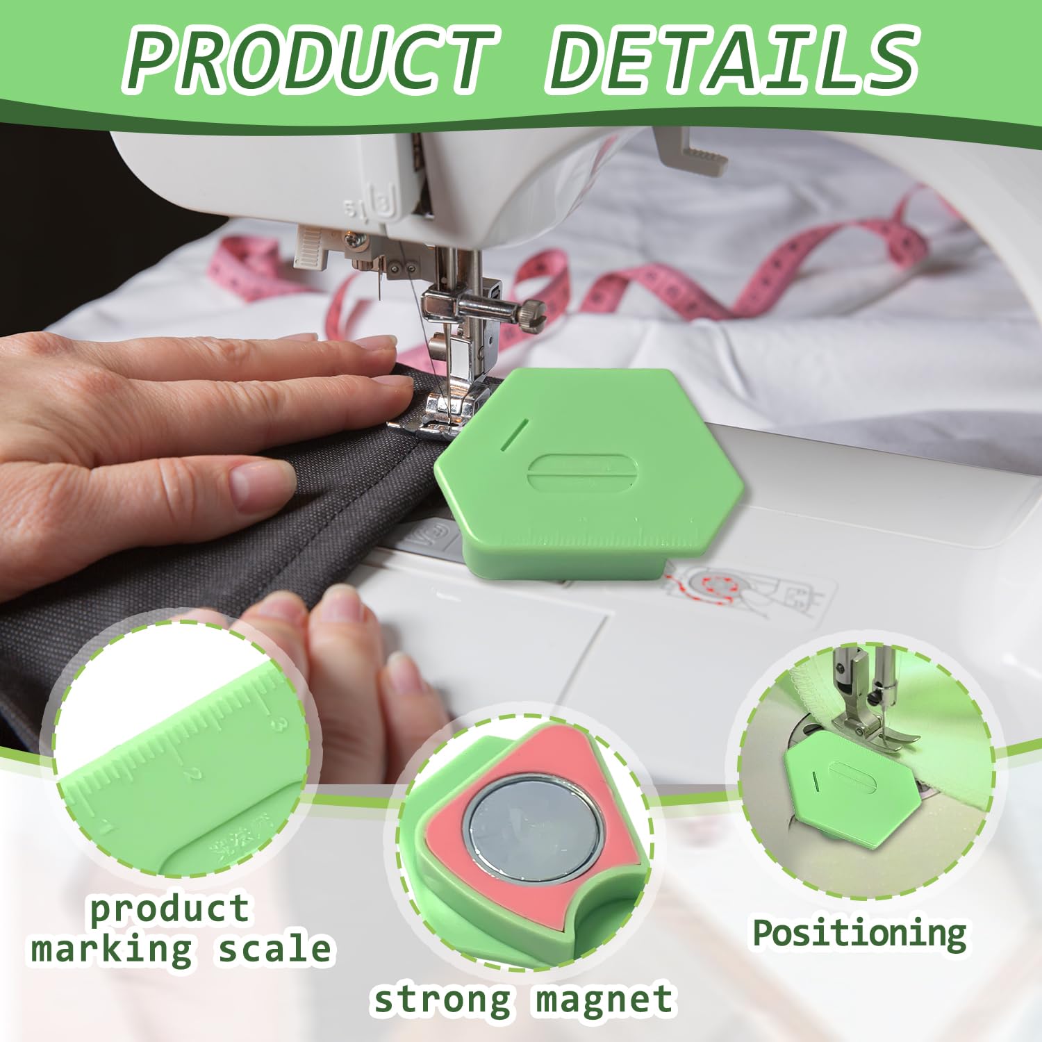 2 guide magnetiche per macchina da cucire, multifunzione