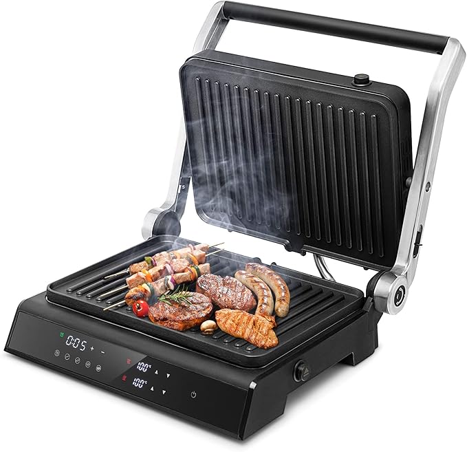 COSTWAY 3 in 1 Electric Health Grill & Panini Press, 5 Auto Modes
