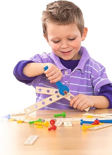 Miniatura 5 de Eichhorn Grúa constructora versátil juguete de madera 170 componentes 5 construcciones diferentes para niños de 6 años en adelante