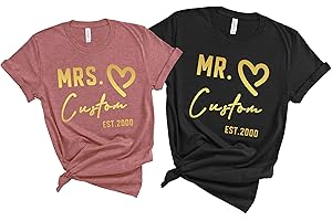 Custom Couple Mr. and Mrs. T-Shirt