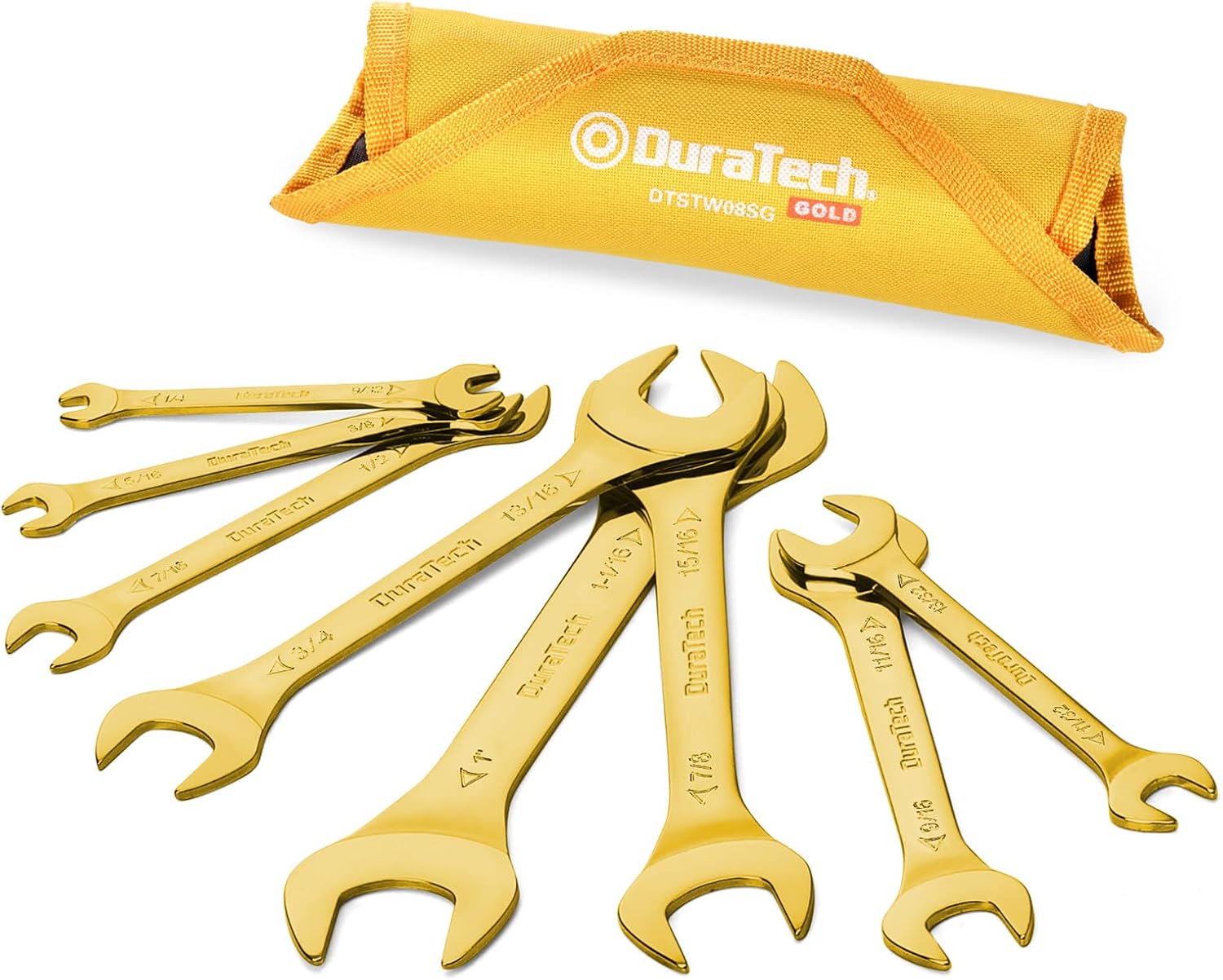 DURATECH SuperThin Open End Wrench Set, SAE, 8Piece, 1/4" to 11/16