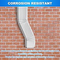 Vista 3 de Codo de bajante de canalón en forma de S Estilo B (compensación = 3) Codos en zig zag 2" x 3" Aluminio Blanco