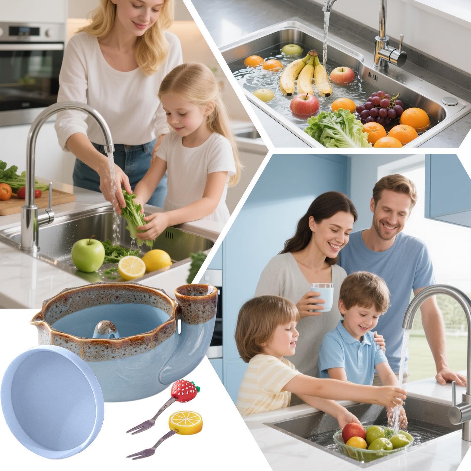 Swirling Berry Washing Bowl con Holes Berry Cleaning Bowl