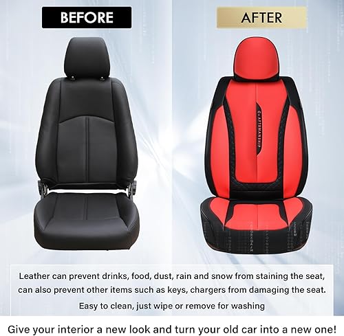 Miniatura 6 de Coverado Juego completo de fundas de asiento de automóvil, fundas de asiento de automóvil, fundas de asiento delantero beige para asientos