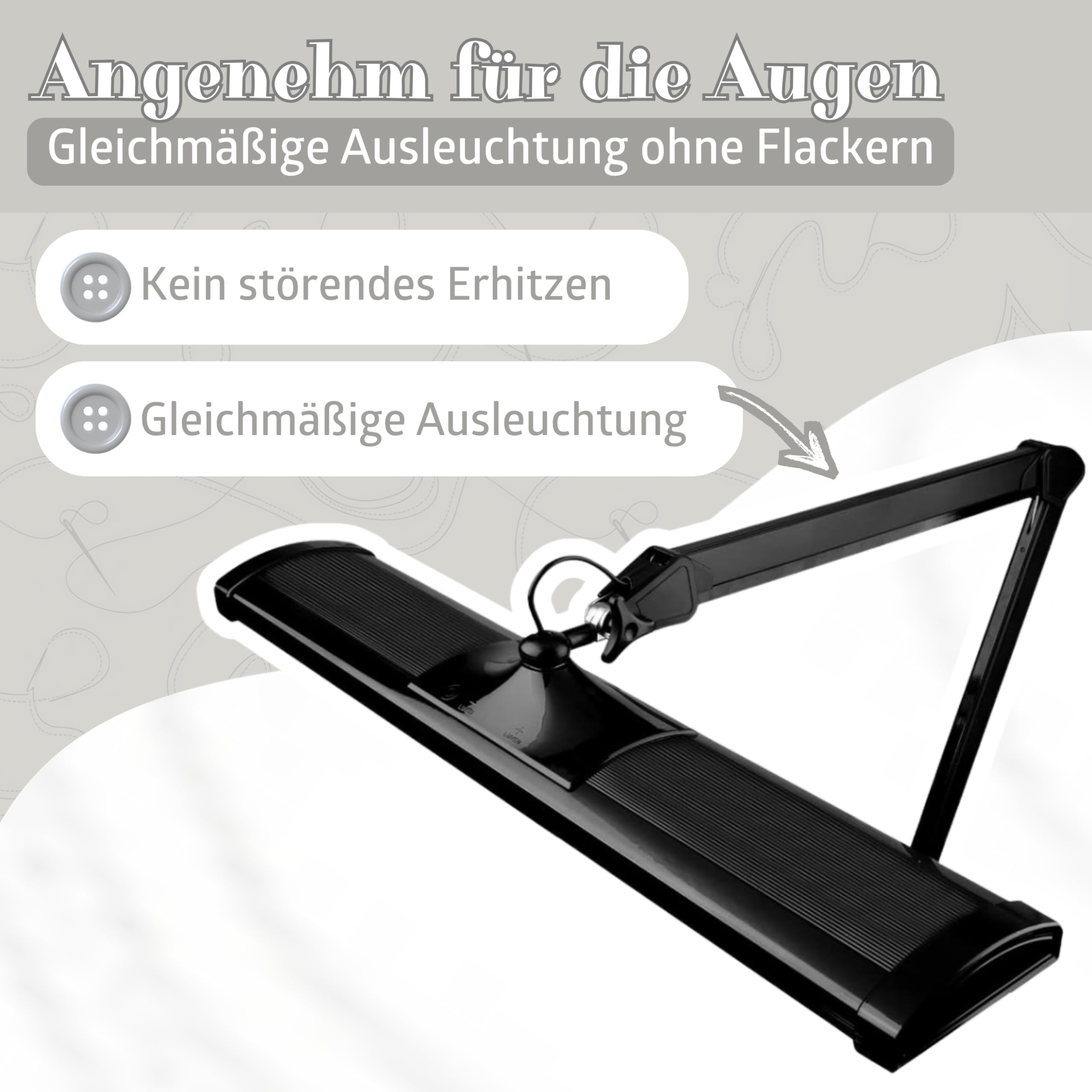 SEMPLIX LED Arbeits-Tischlampe mit 540 LEDs – dimmbar & augenschonend – 5 Lichtstufen – flexibel dreh- & schwenkbar – mit Tischklemme