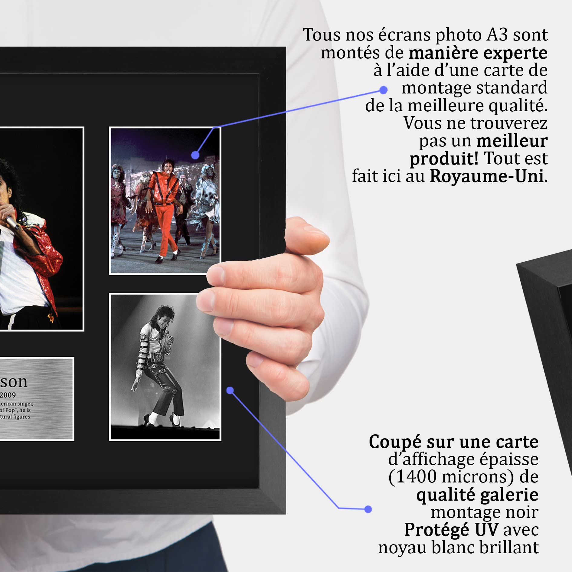 Michael Jackson Cadeaux Imprimé Signé Autographe Photo A3 Encadré