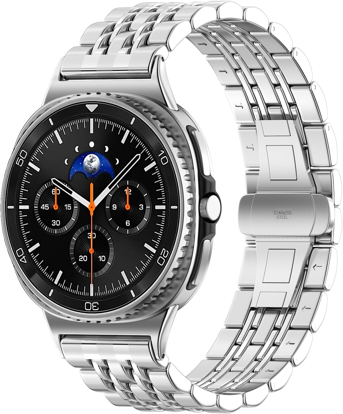 Stainless Steel Men Bands Compatible with Samsung Galaxy Watch 8 40mm 44mm Classic 46mm Replacement Metal Replacement Wristbands