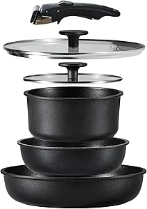 CAROTE カローテ フライパン 鍋 セット IH&ガス火対応 6点 取っ手のとれる