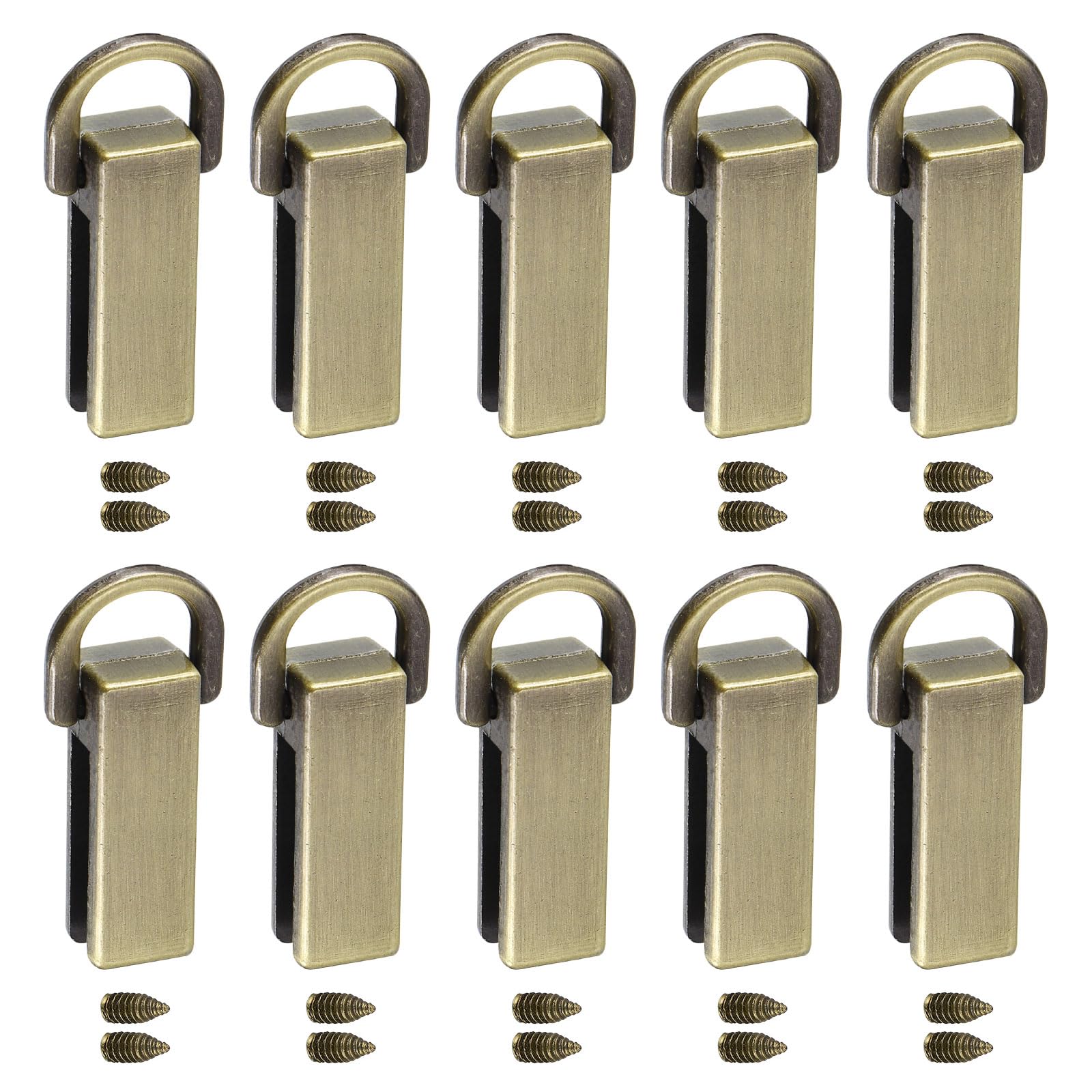 sourcing map Bag Side Clip Buckle, 16Pcs 0.28" Metal Suspending Handbag Strap Chain Connector with D Ring for DIY, Purse Crossbody Shoulder (Bronze Tone)