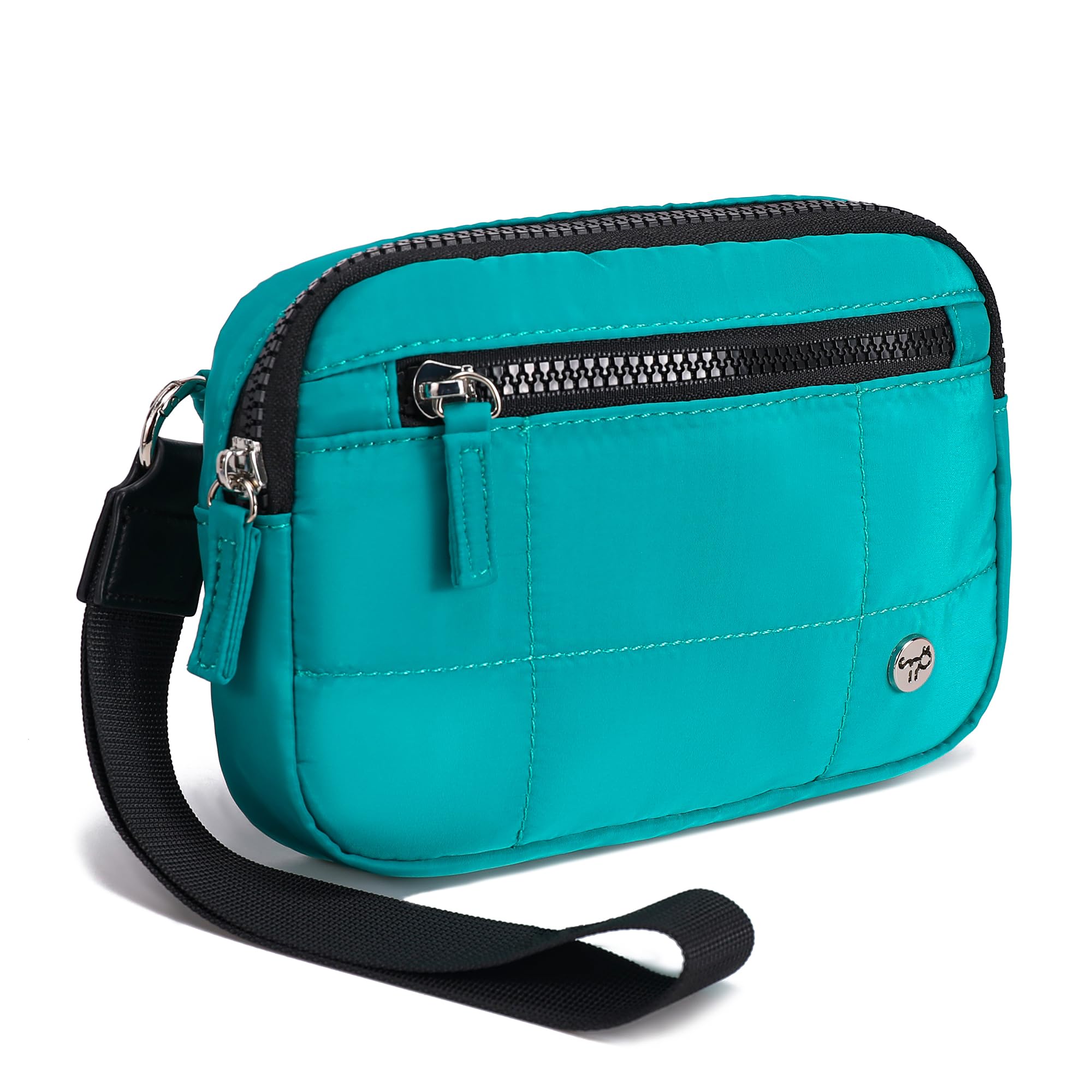 Haytijoe Small Wristlet Wallets for Women Valentines Day Gifts RFID Blocking Travel Wallet Quilted Nylon Phone Purse