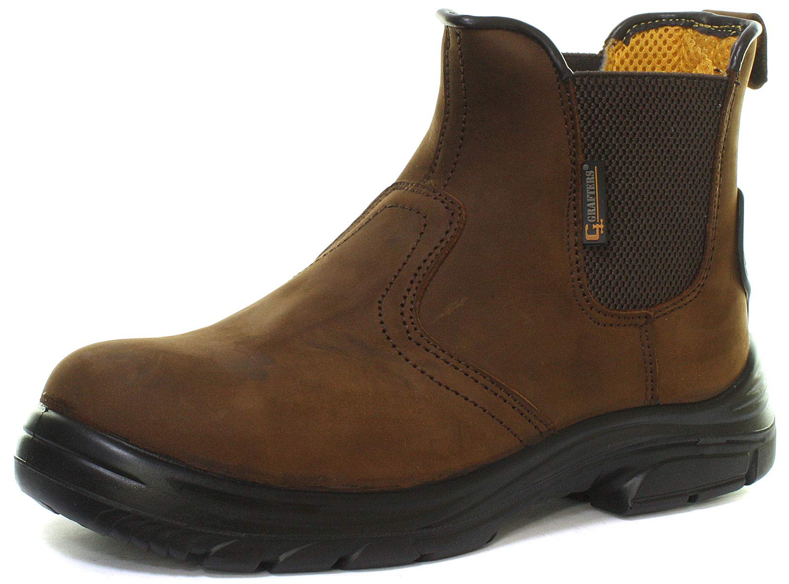 GraftersM9509B Mens Super Wide Extra Fit Safety Dealer Boots