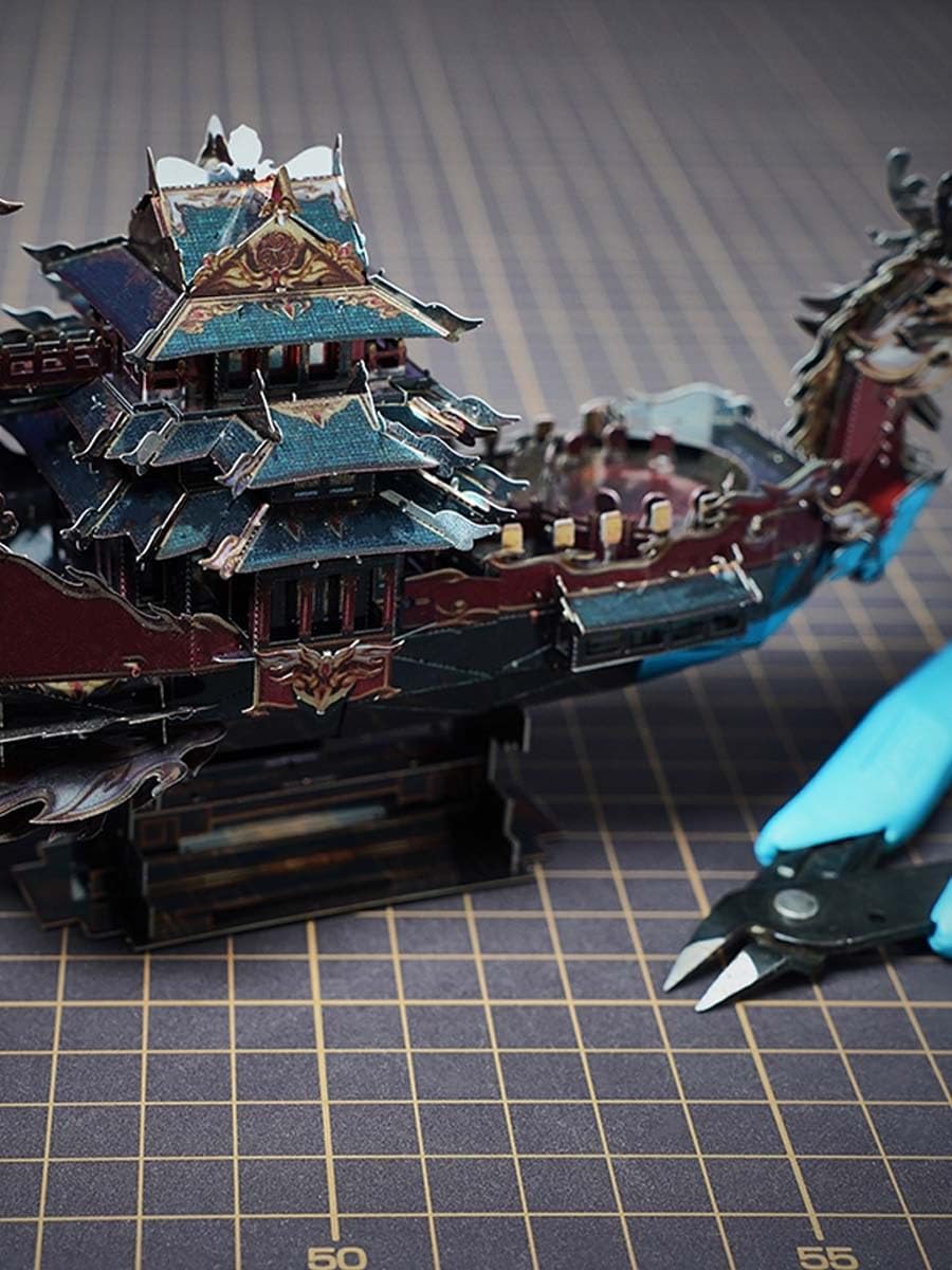 Puzzle metalowe 3D dla dorosłych, metalowy zestaw modeli do składania smoka, statki DIY mechaniczny montaż metalowy, entuzjaści modeli statków, dekoracje do domowego biura prezenty 351 sztuk.