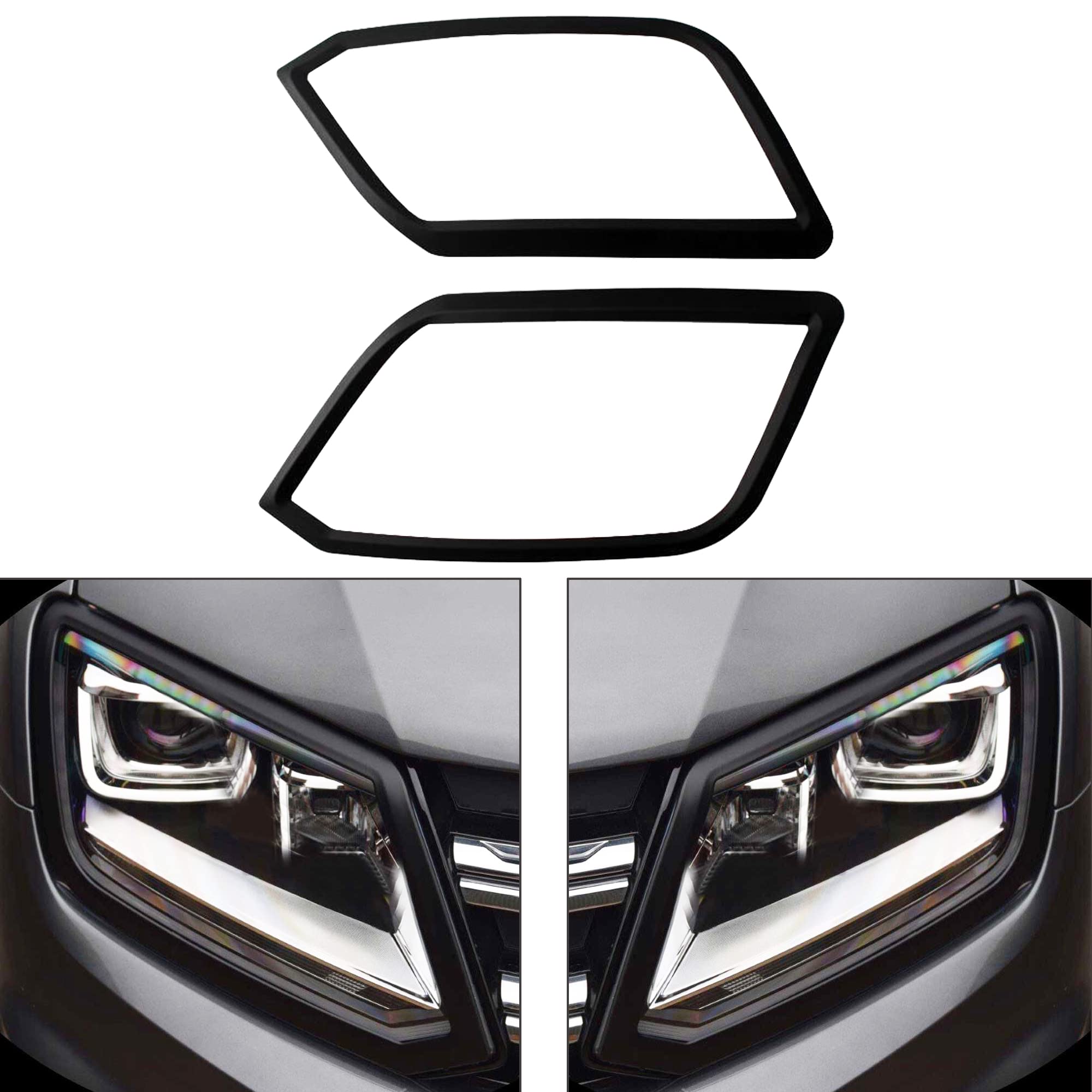 JHCHAN Lot 4 Couvercles Phares Et Feux VW Amarok 2009-2022 - Protection Noire Mat ABS