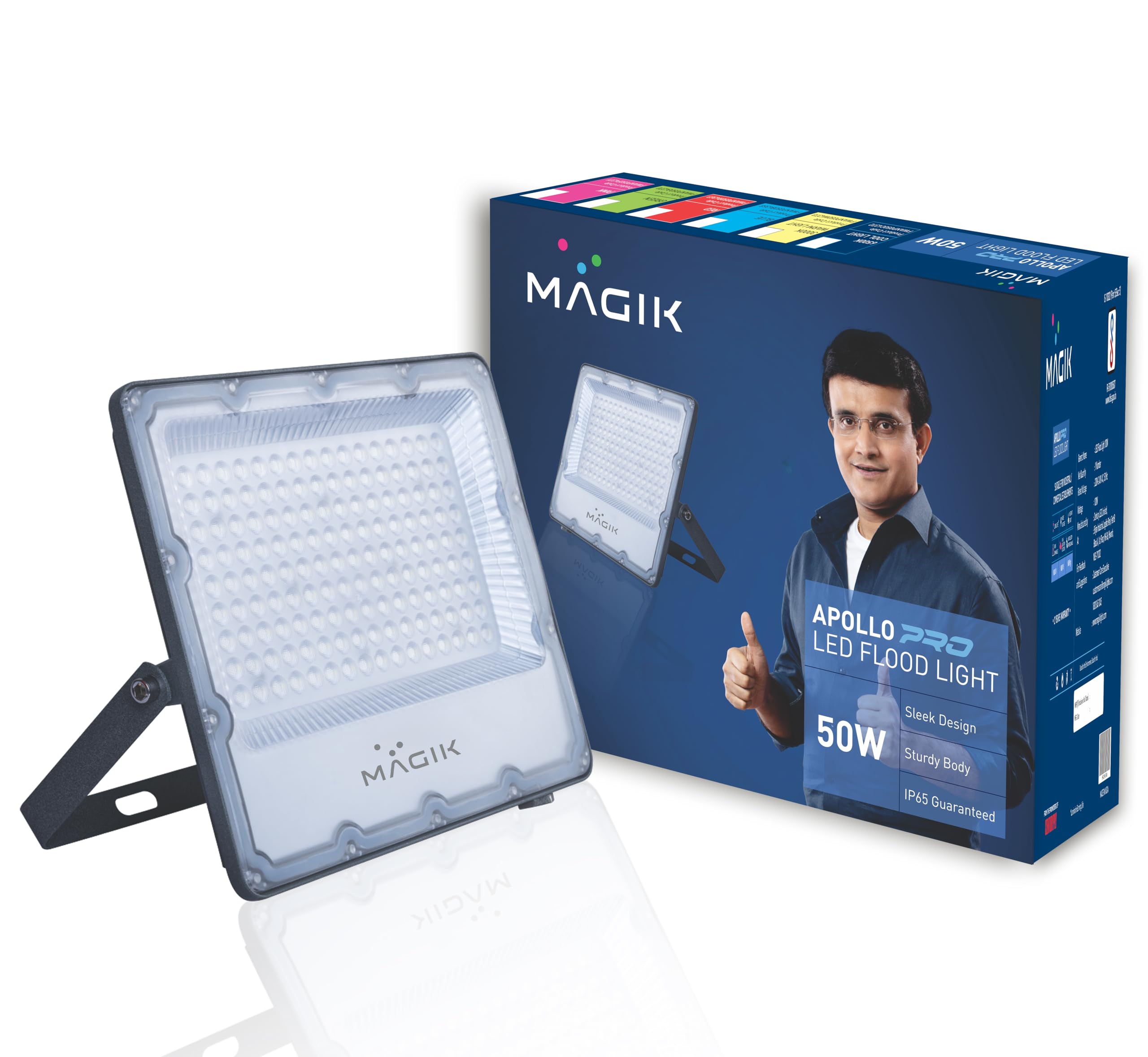 MAGIK Apollo Pro Max 50W LED Flood Light | Sleek Design, Sturdy Body | IP65 Waterproof | Industrial & Commercial Outdoor Lighting | 2-Year Warranty | Cool White