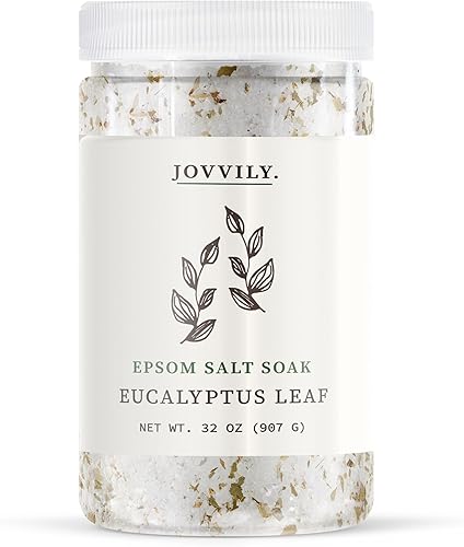 Epsom Salt Foot Soak con hojas de menta verde y aceite esencial de menta, 2 libras, siempre puro, solución de remojo