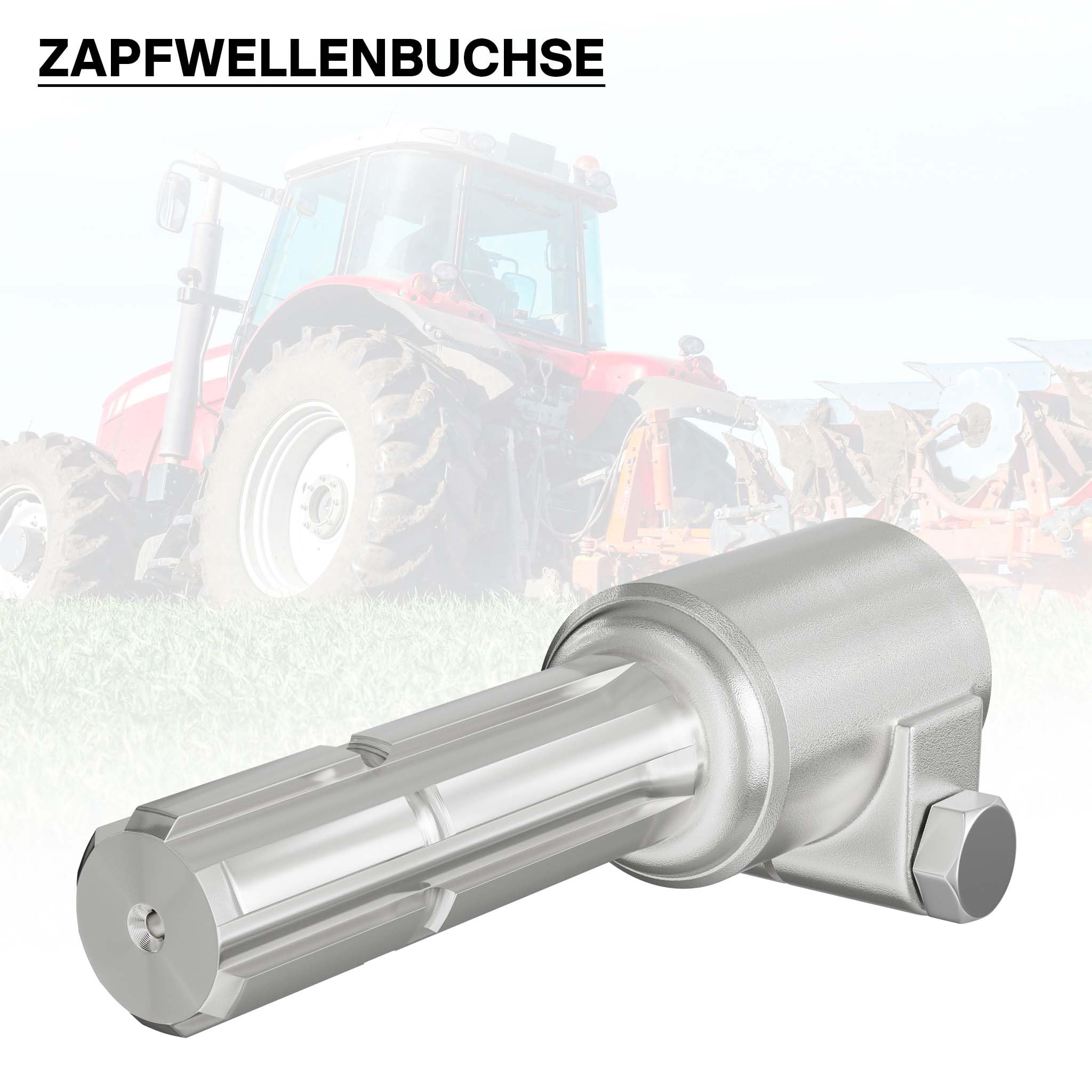 Wiltec Zapfwelle, PTO 160 mm Buchse mit Keilwellenaufnahme 1 3/8" Z21 für Ausgangswelle 1 3/8" Z6 Traktor