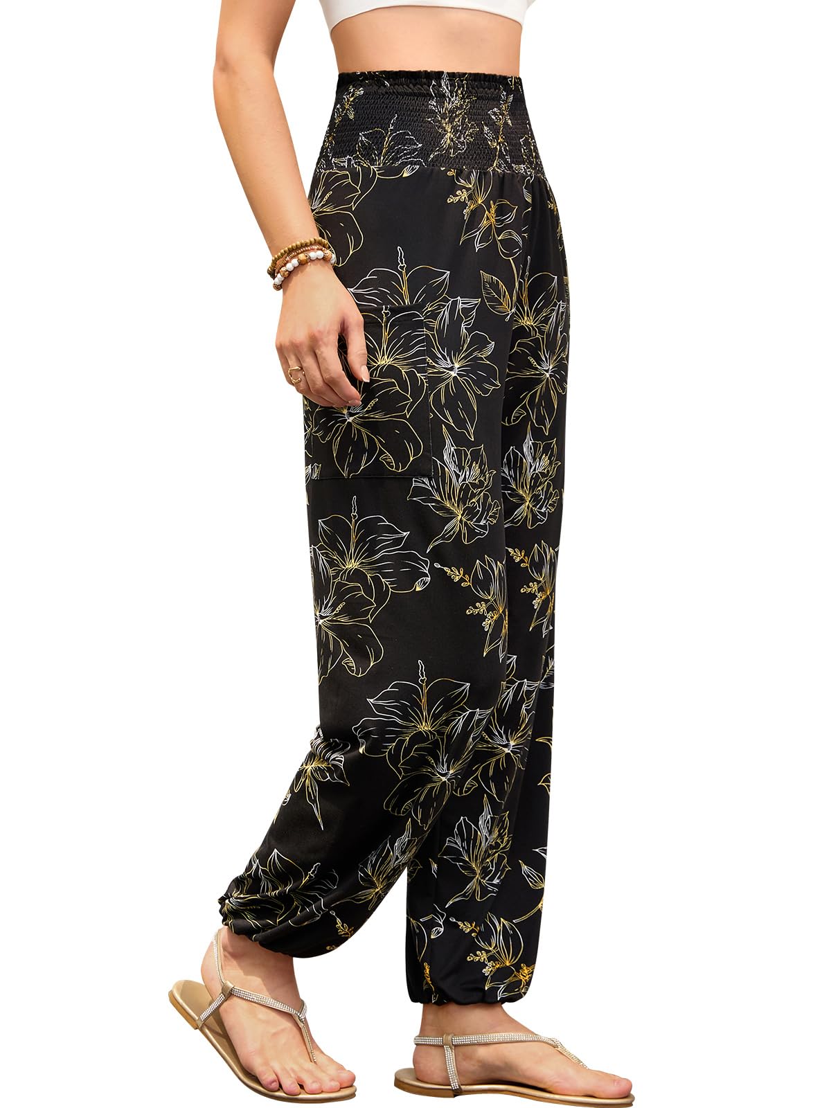 QIANXIZHAN womens Boho Palazzo Slacks