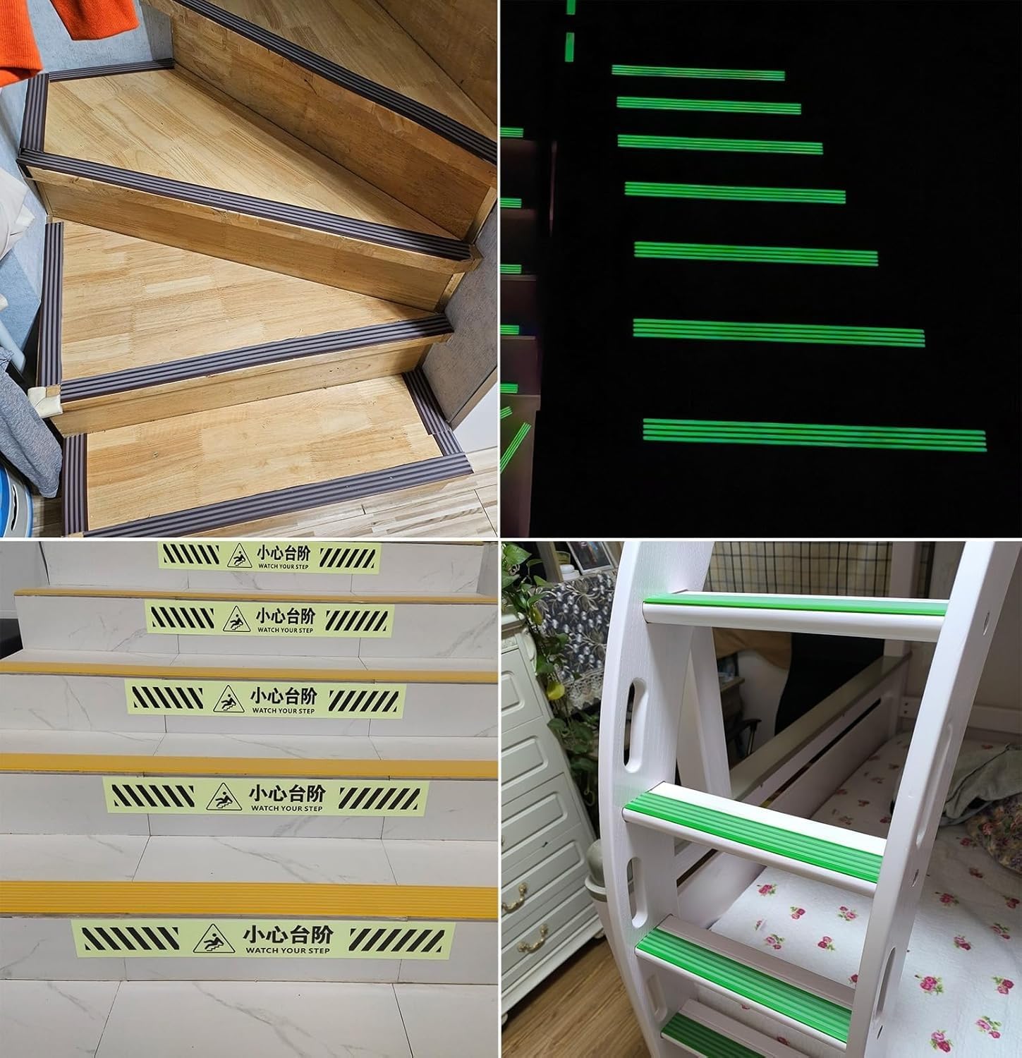 Treppenkantenschutz in L-Form - Selbstklebend Rutschfest Vinyl Gummi Treppenschutz Wasserdicht & Glow in the Dark Brown 70 Zoll - Perfekt für Sicherheit & Stil