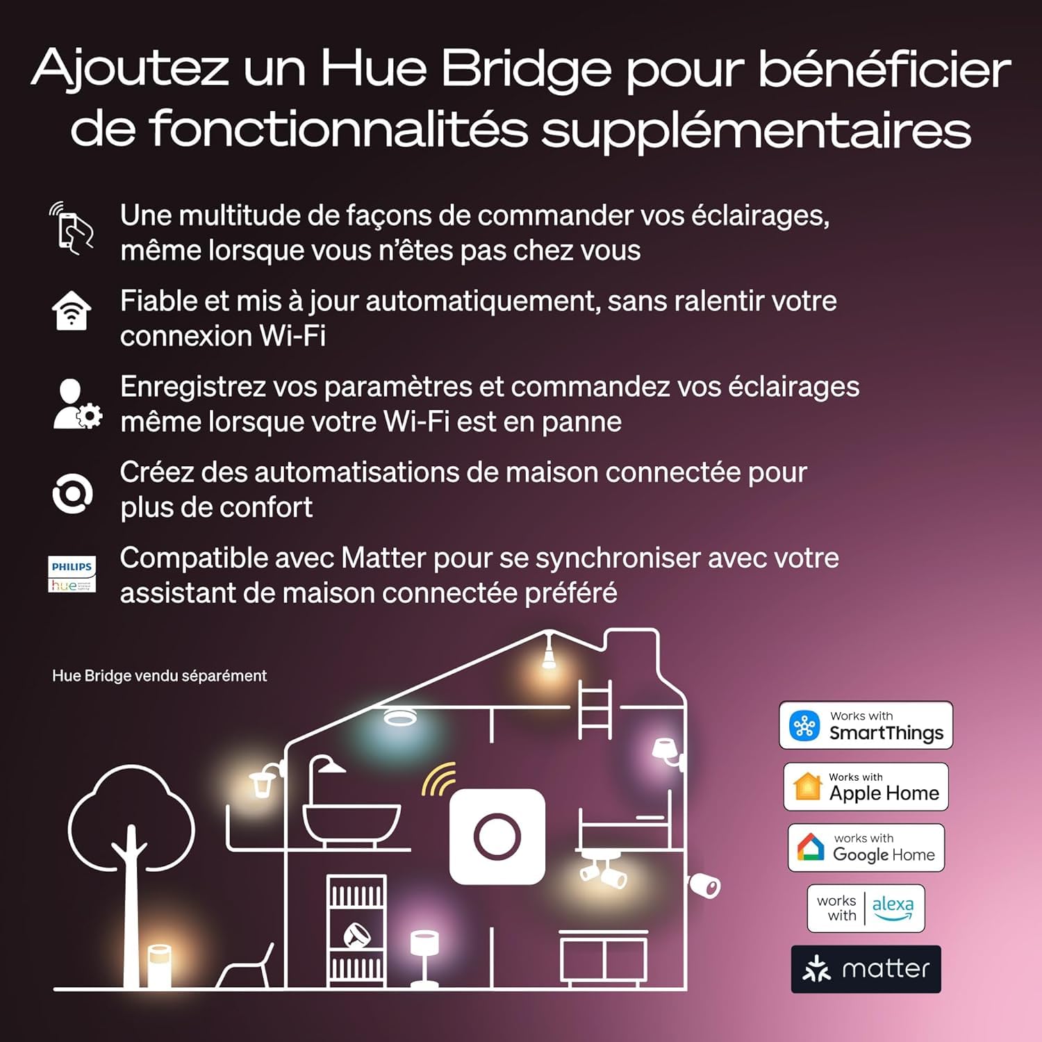 Philips Hue Ampoule connectée LED A60, White Ambiance, Ampoule Philips Hue E27, 6 W, Spectre complet 1000-2000 K, 810 lm, Intensité variable, Compatible avec Alexa, Google et Apple Home, pack de 4