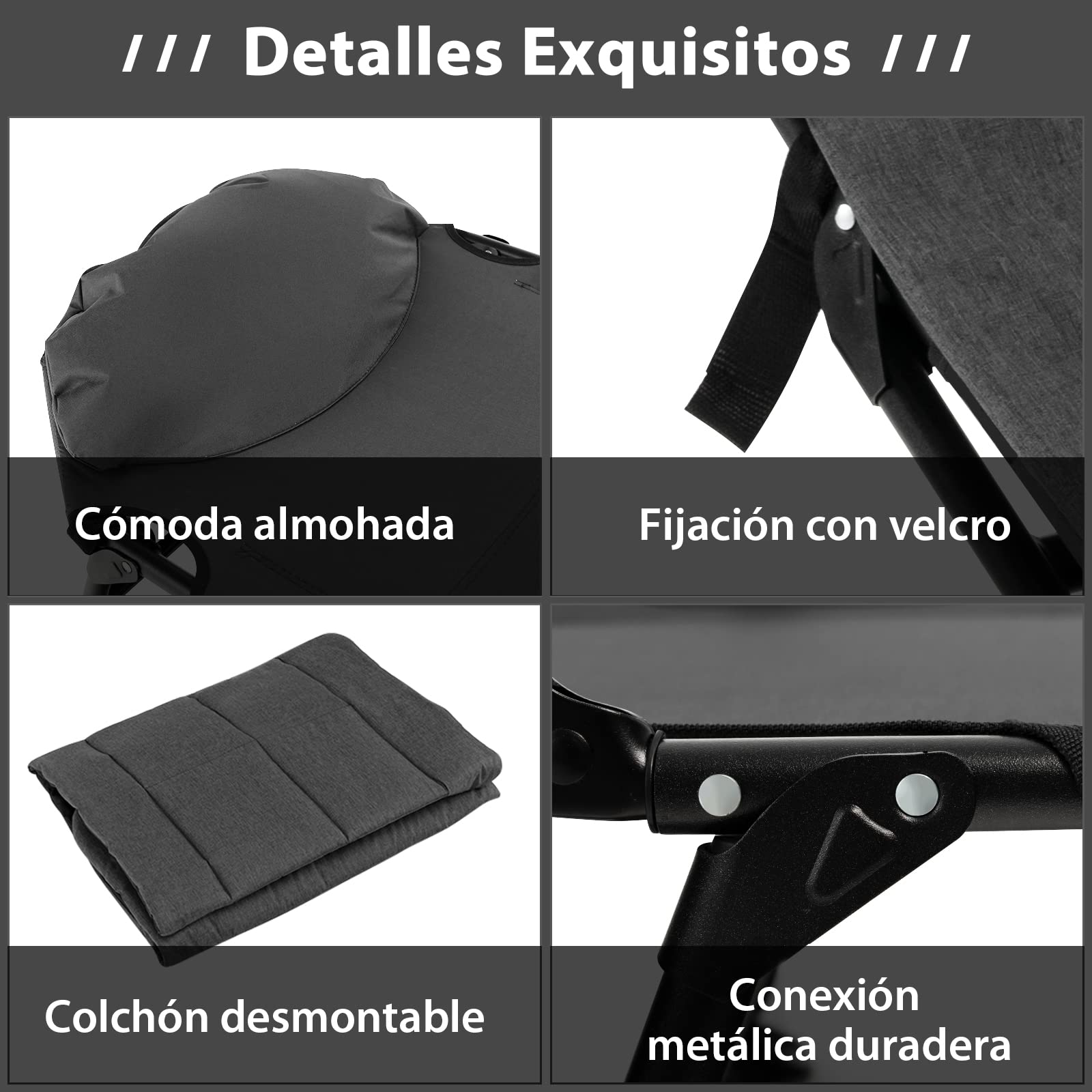 COSTWAY Cama Plegable Camping con Colchón Desmontable, Cama Camping Respaldo Ajustable en 6 Posiciones, Catre Plegable Camping portátil y Ligera con Bolsa, Carga 200kg, 194 x 69 x 29 cm (Gris)