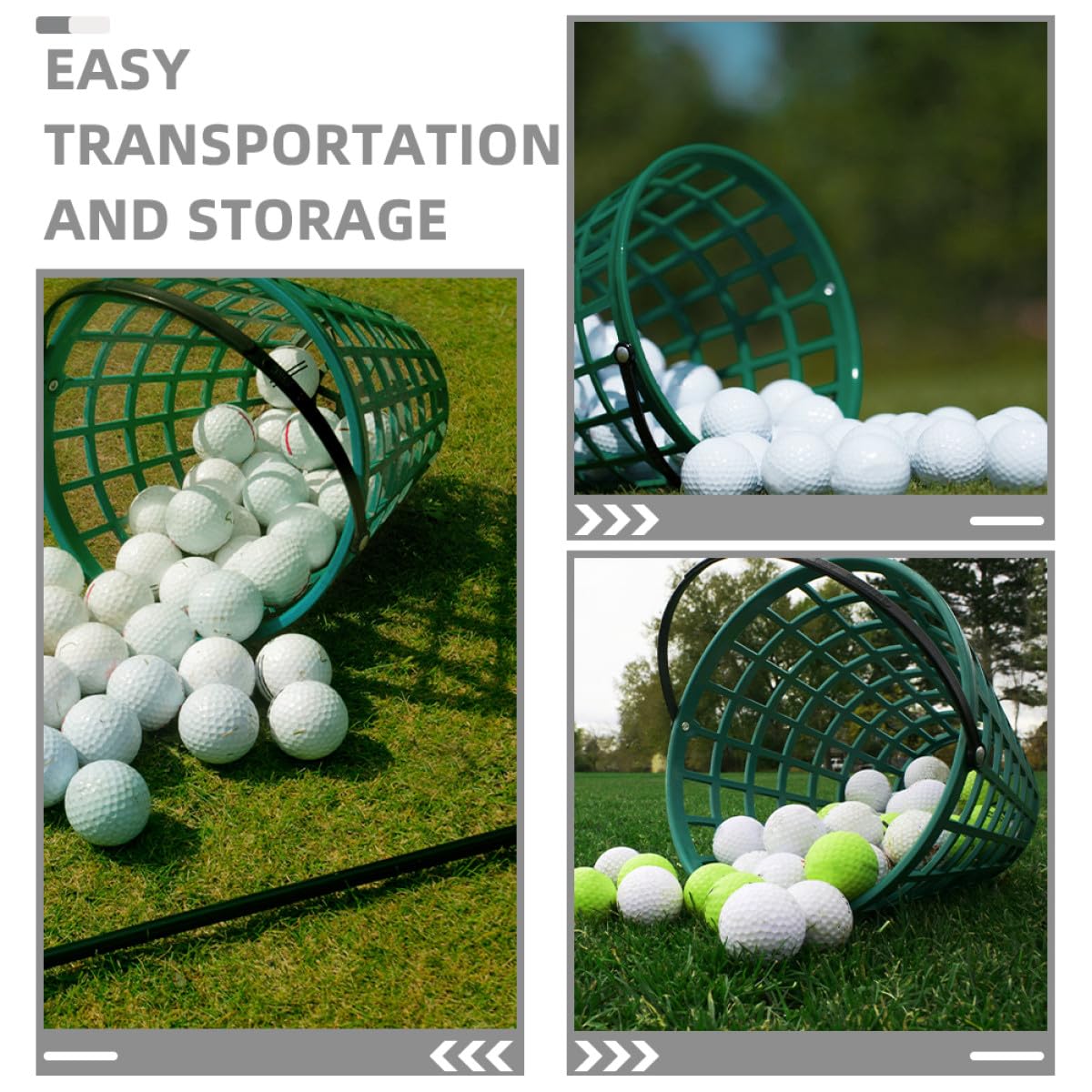 WOONEKY 2 Stück Golfkorb aus Kunststoff Robuster Tragbarer Golfball Aufbewahrungskorb für 50 Bälle zum Golfspielen und Outdoor Einsatz
