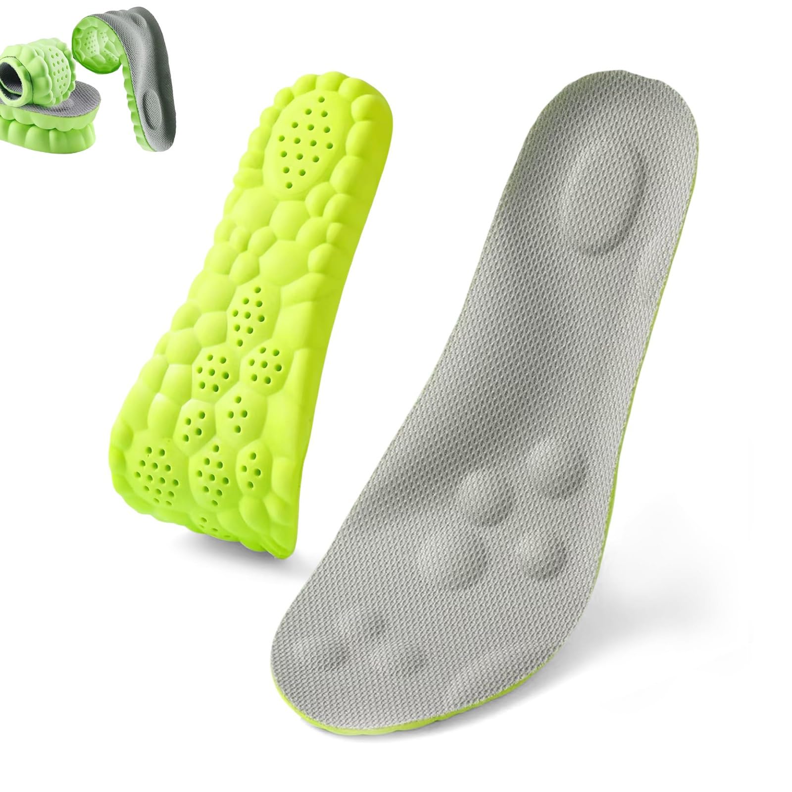 Hopasrisee 1 Pair Bwoost Padel Insoles, 4D-Memory Foam Plantar Fasciitis Insole With Arch Support, Lightweight And Breathable, Relieves Foot Fatigue(,45-46)